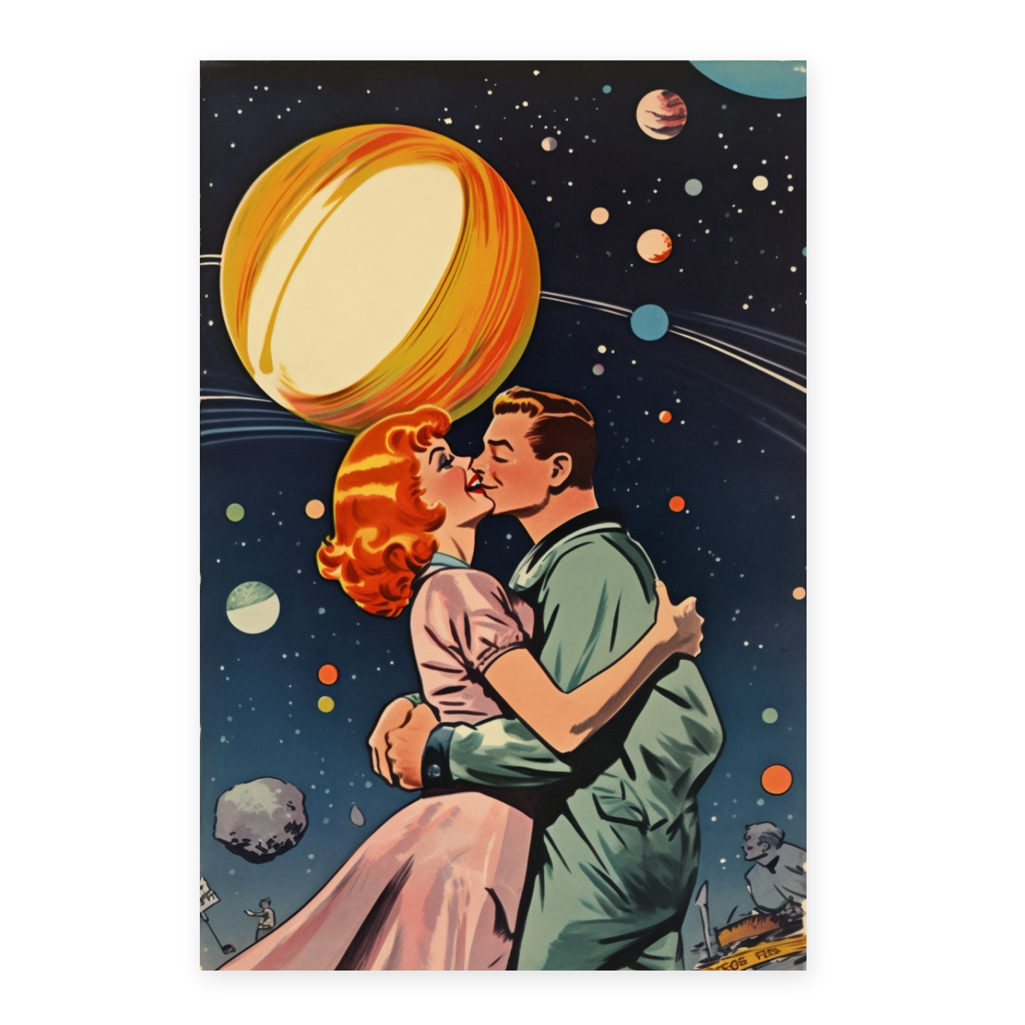 Póster Espacial de Pareja Años 60