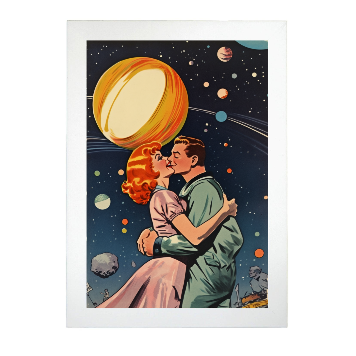 Póster Espacial de Pareja Años 60