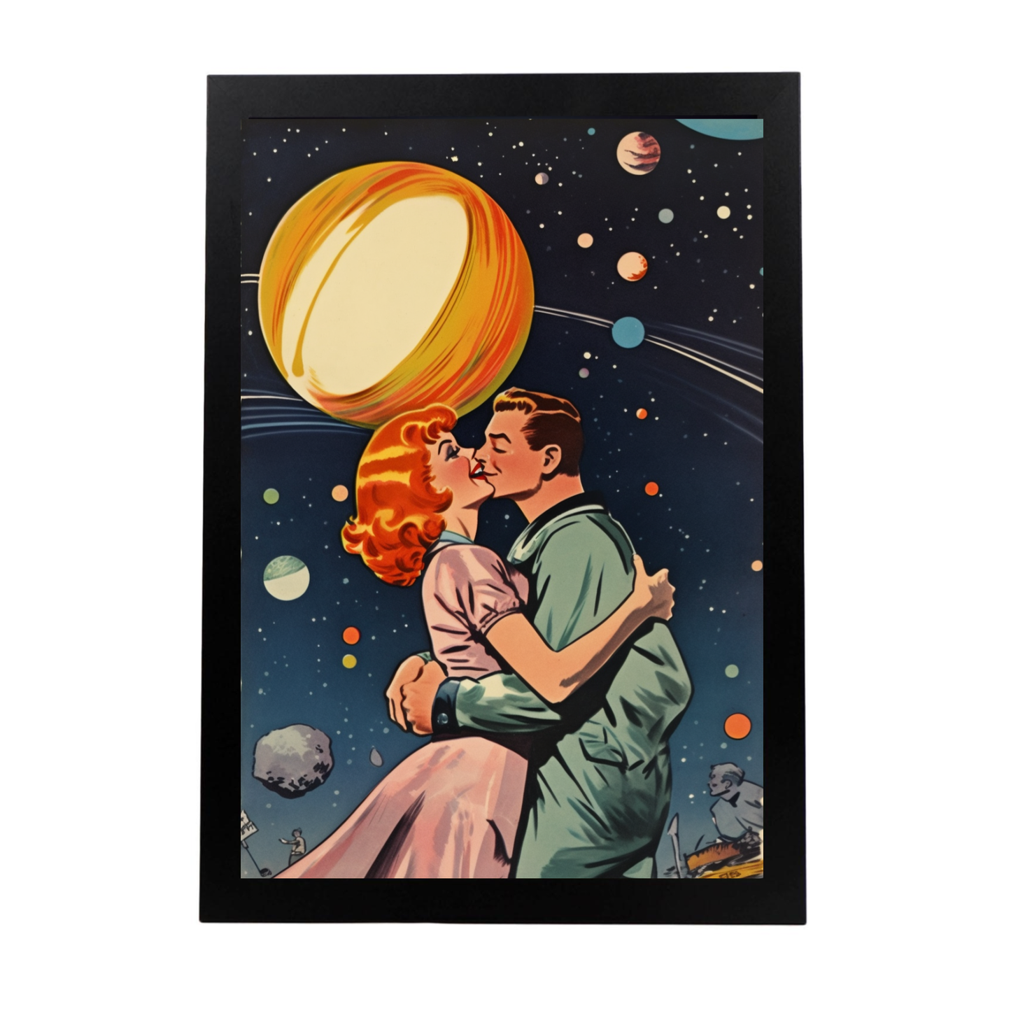 Póster Espacial de Pareja Años 60