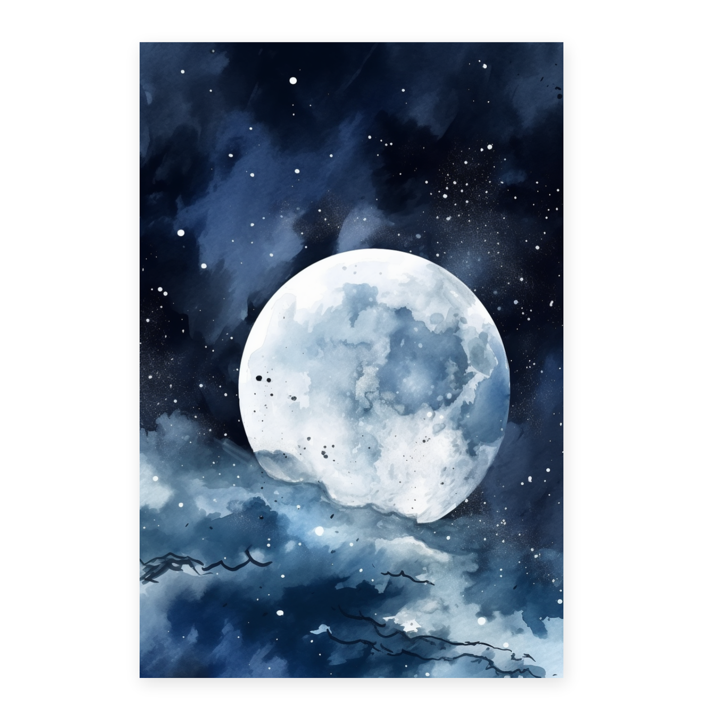 Póster Espacio Natural Pintado a Mano