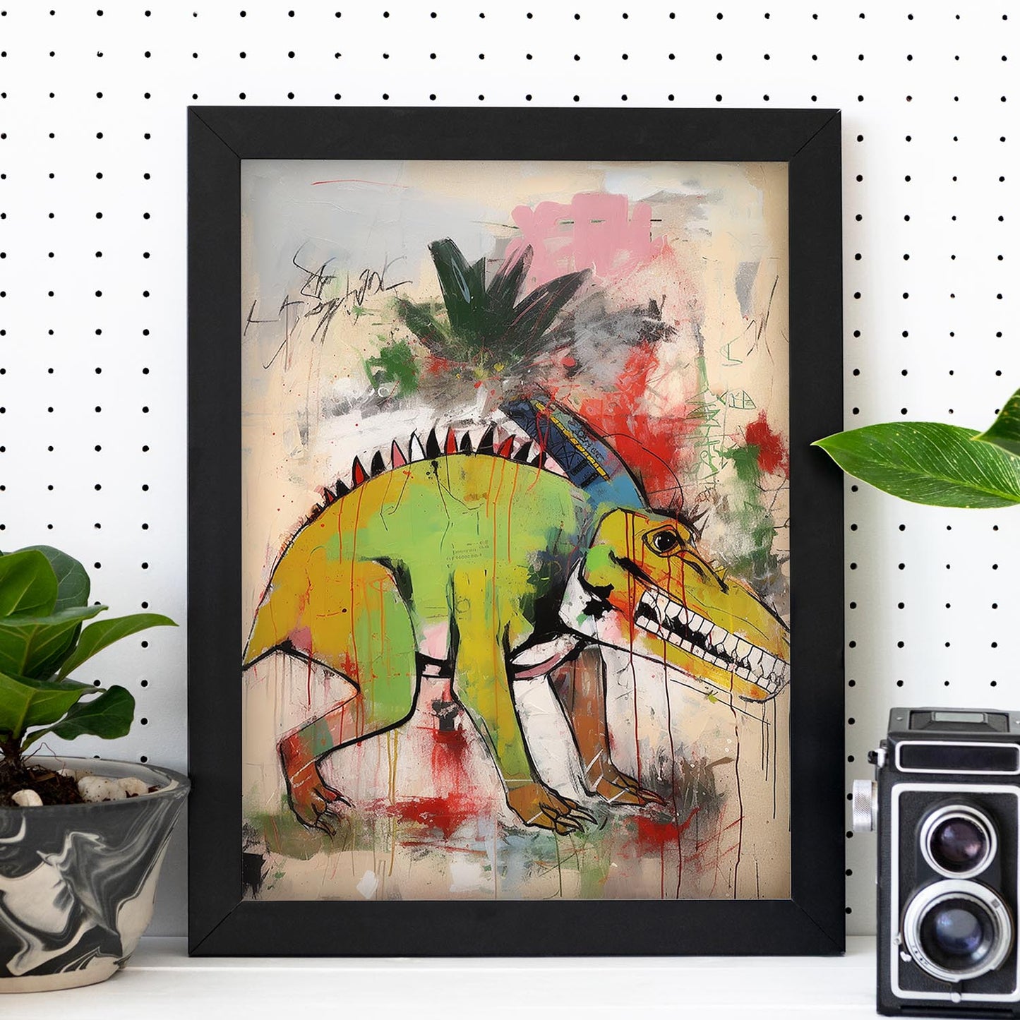 Póster Estilo Dinosaurio de Basquiat