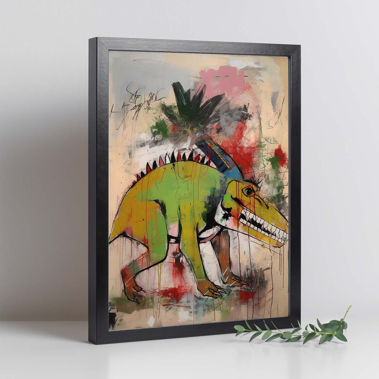 Póster Estilo Dinosaurio de Basquiat