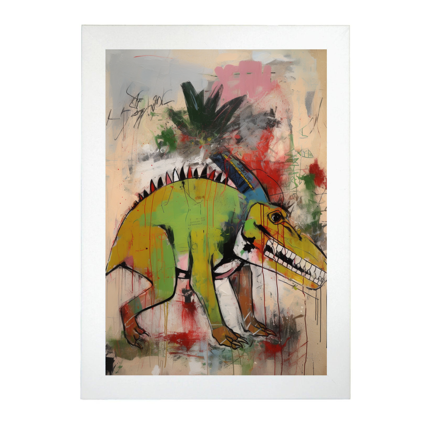 Póster Estilo Dinosaurio de Basquiat