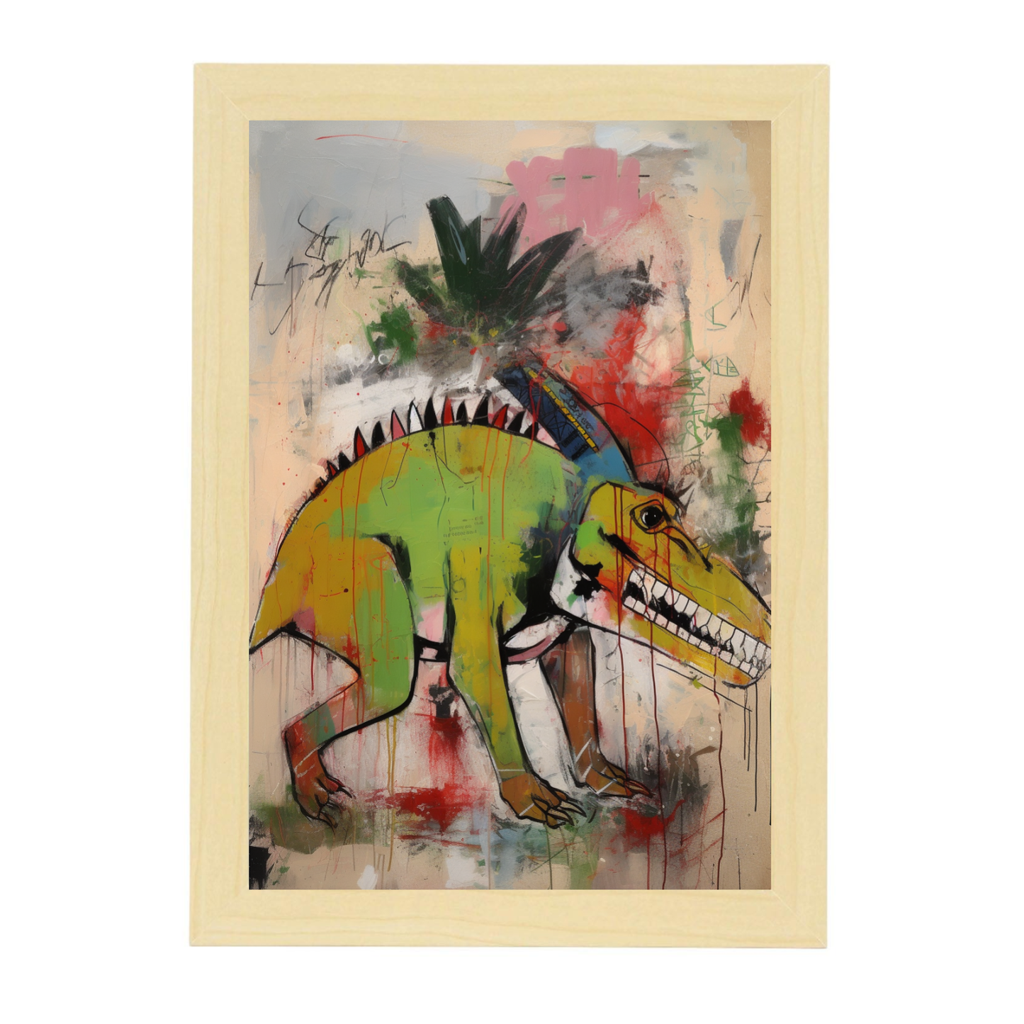 Póster Estilo Dinosaurio de Basquiat