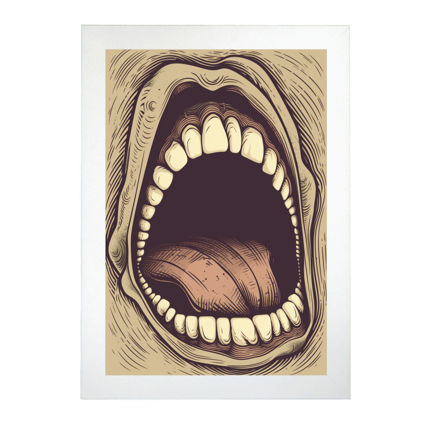 Póster Estilo Vector de Boca Gritando