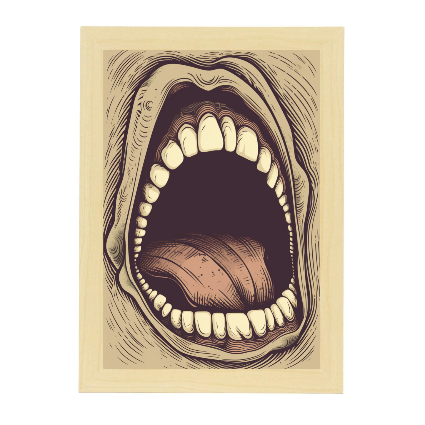 Póster Estilo Vector de Boca Gritando