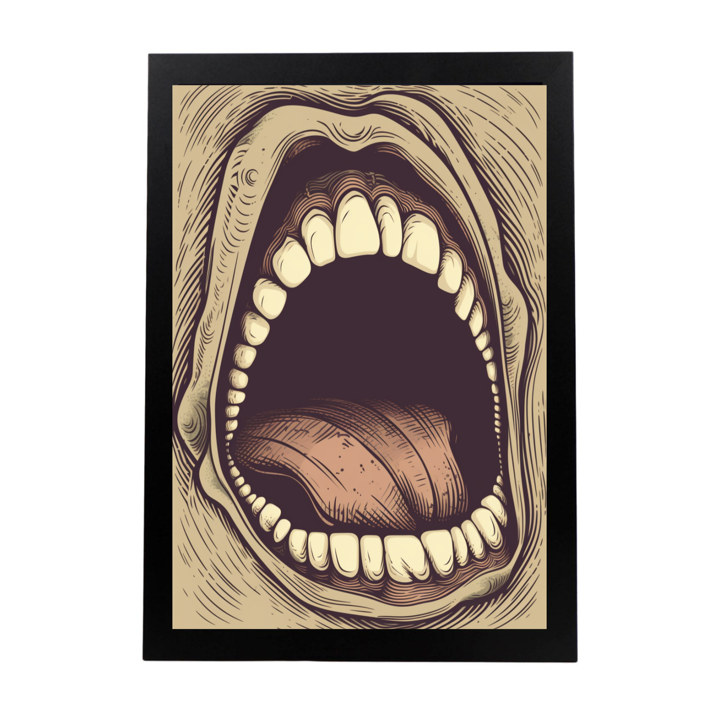 Póster Estilo Vector de Boca Gritando