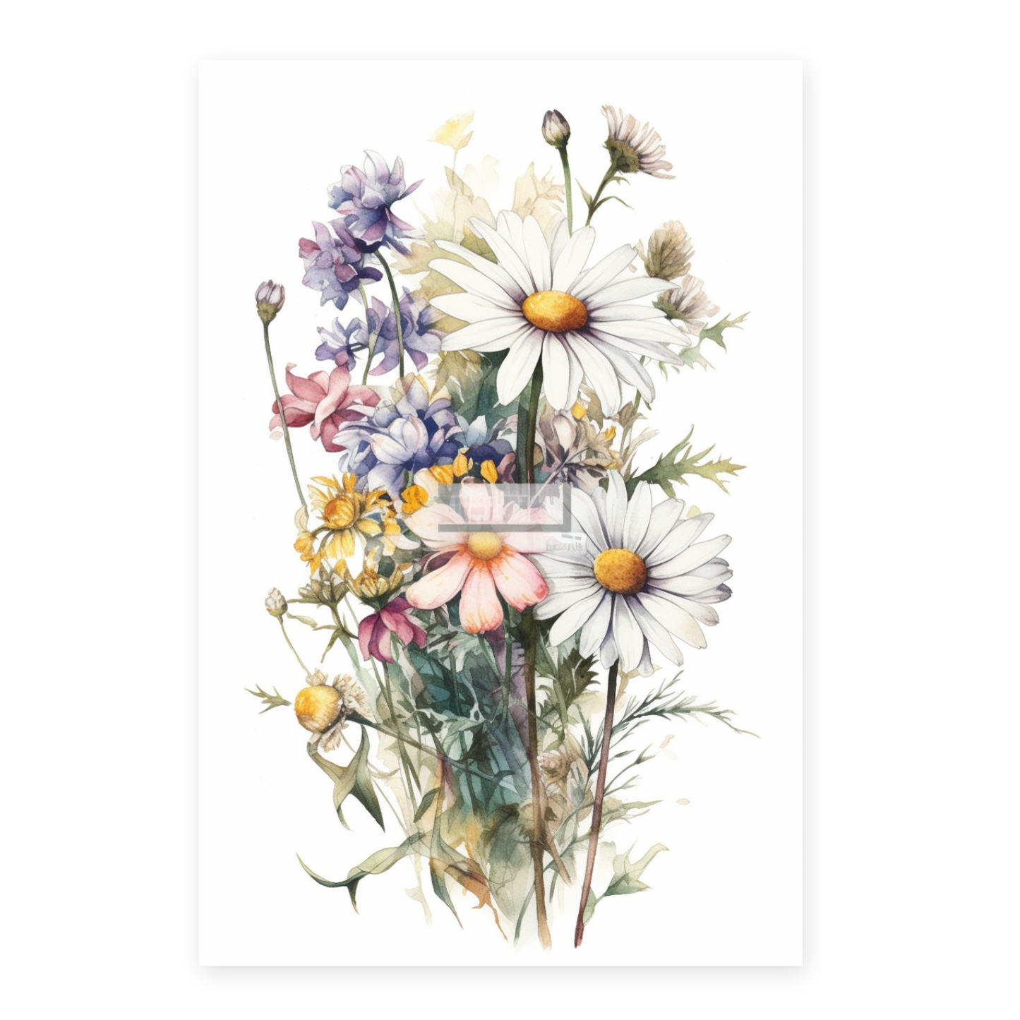 Lámina de Flores Silvestres Acuarela