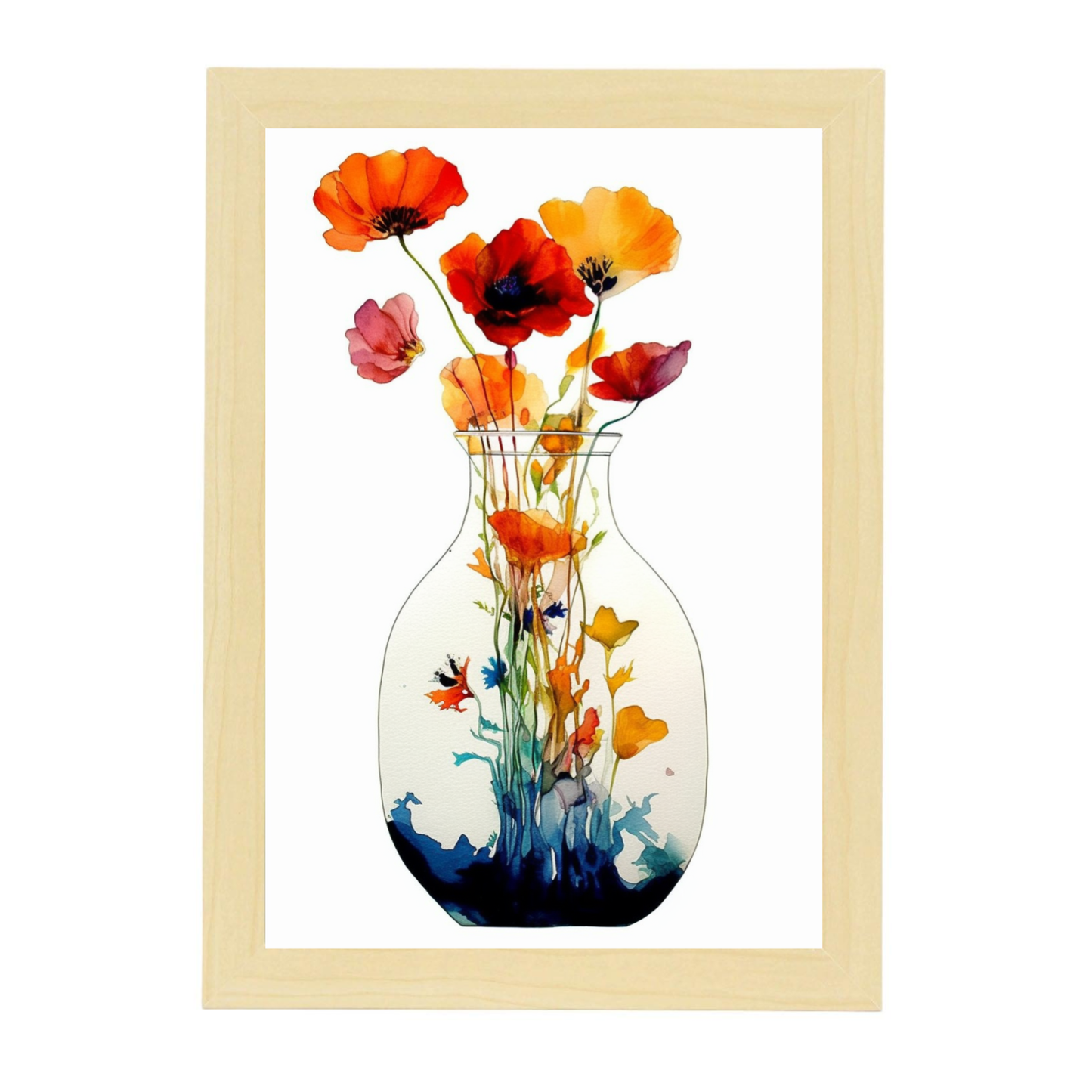 Lámina Minimalista de Flores Silvestres Acuarela