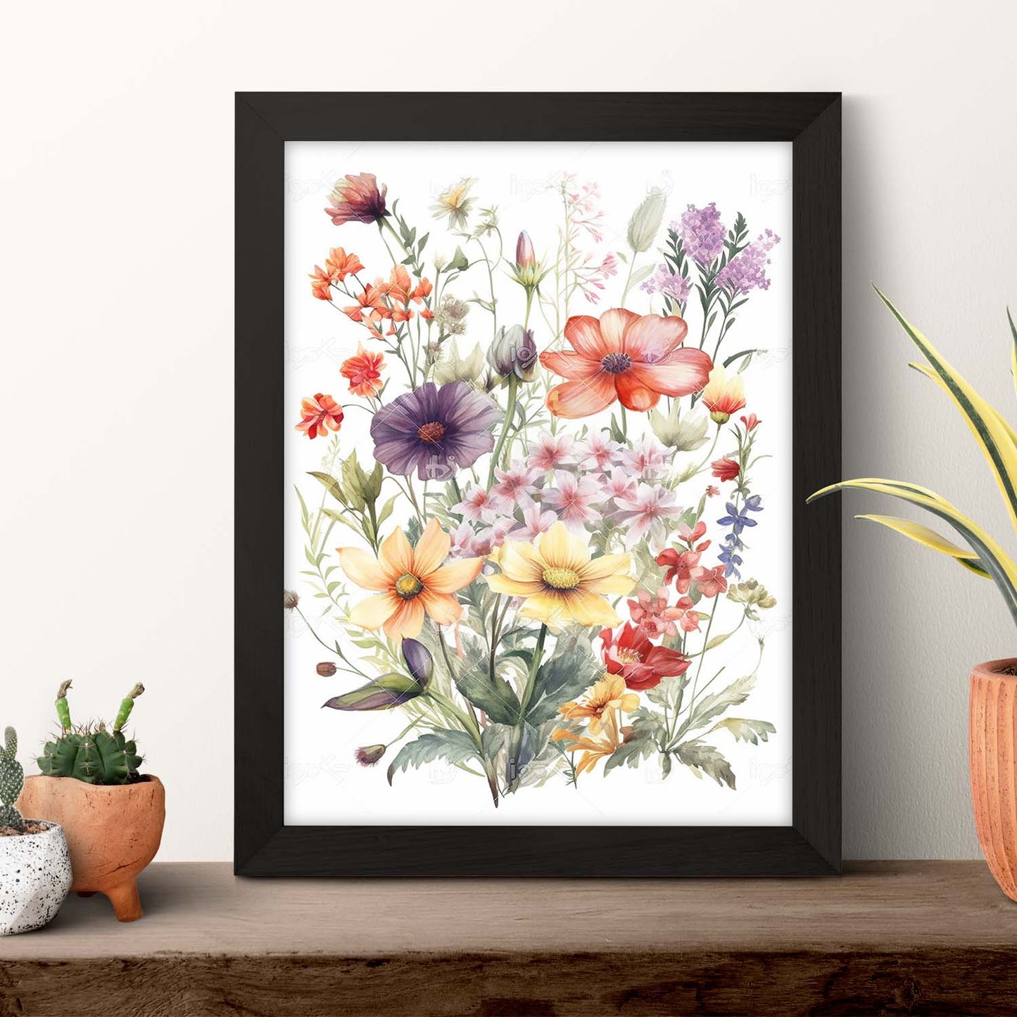 Póster Flores Silvestres en Acuarela