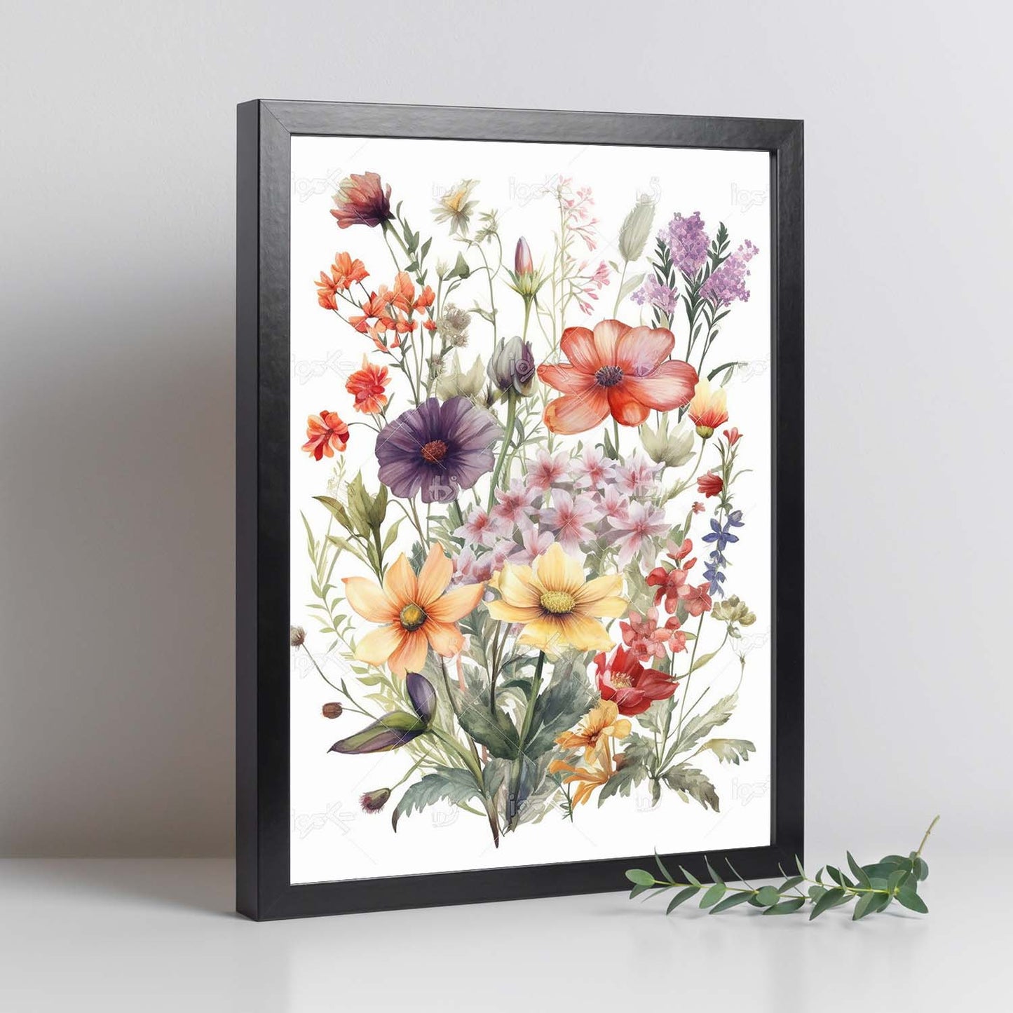 Póster Flores Silvestres en Acuarela