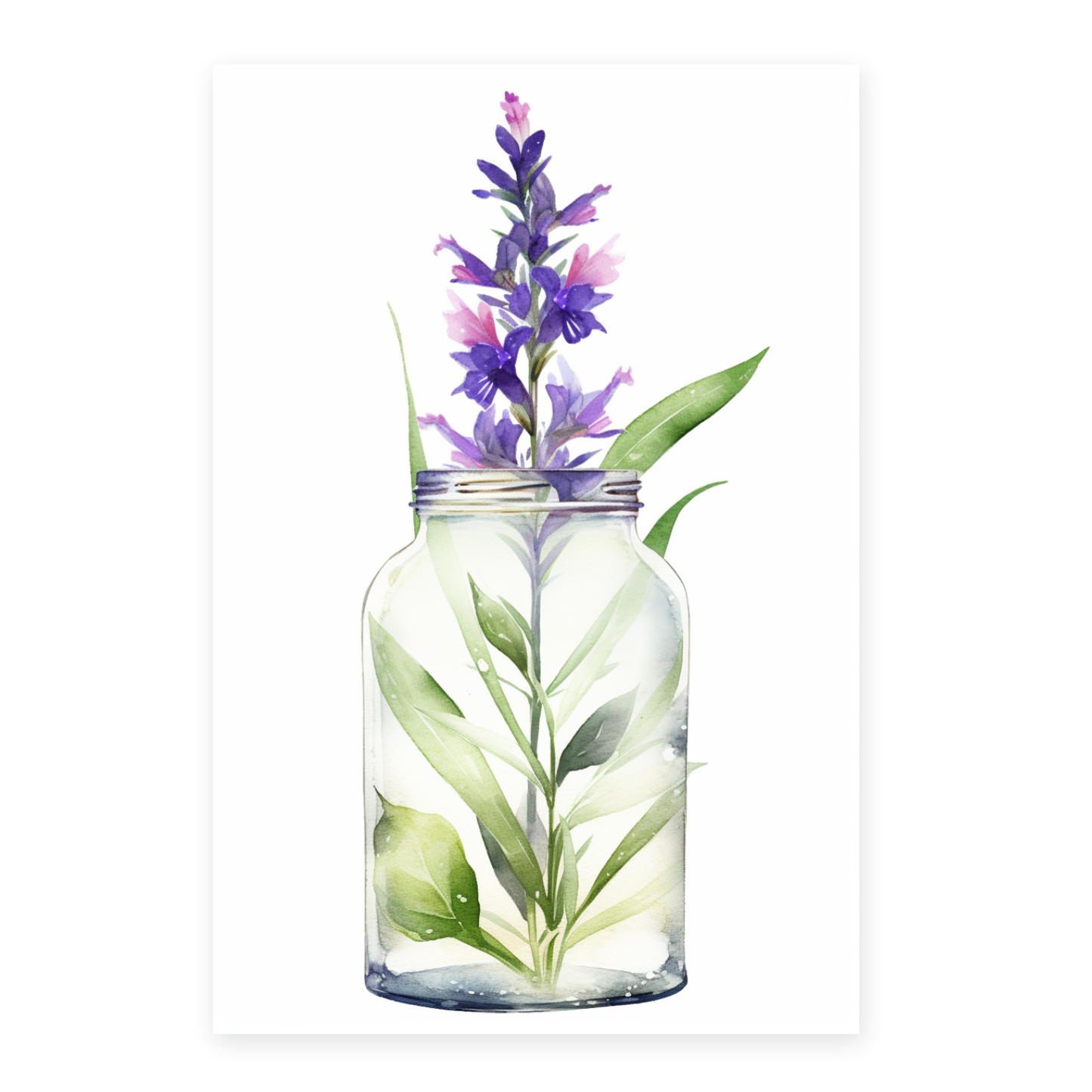 Lámina de Flores Silvestres en Jarrón Minimalista