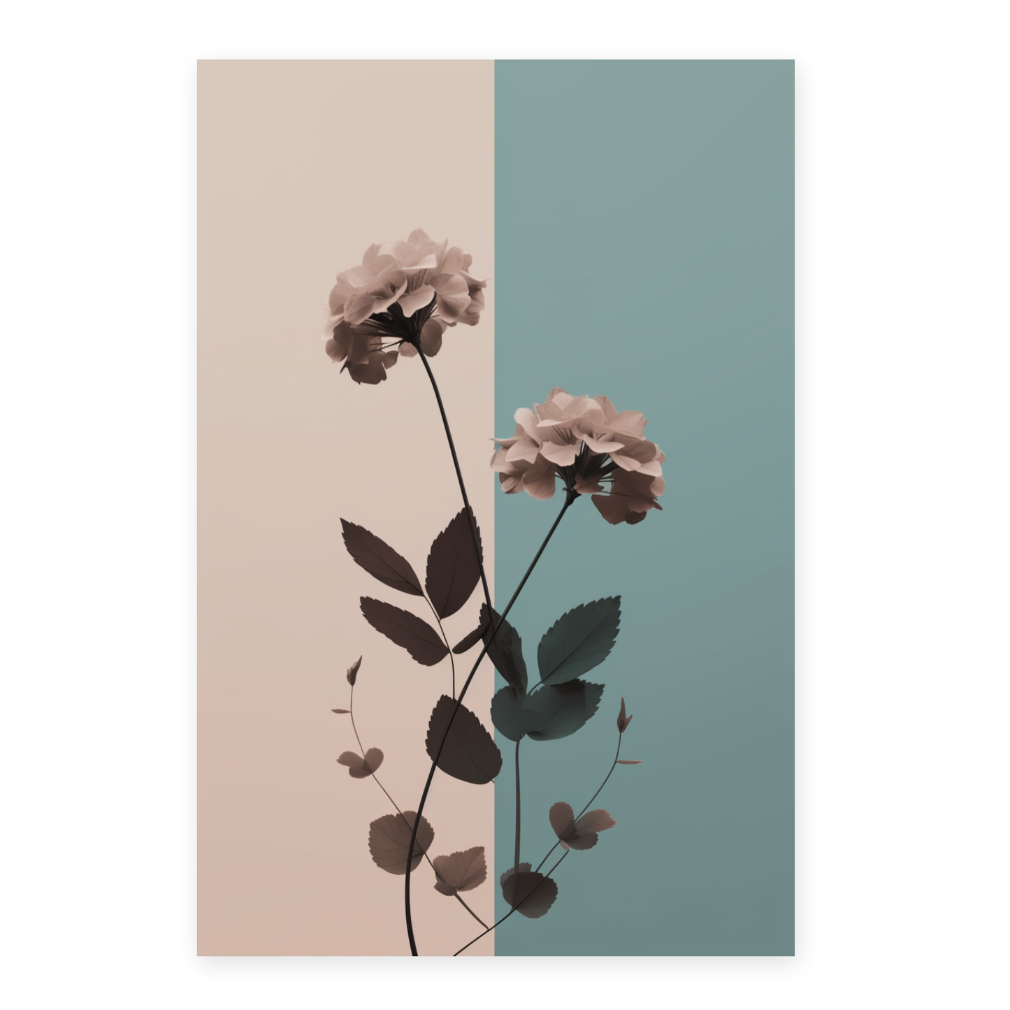 Lámina de Flores Simples con Marco Opcional