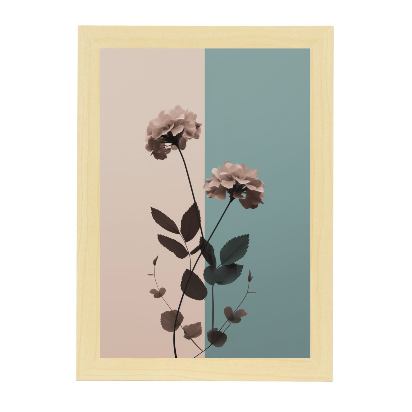 Lámina de Flores Simples con Marco Opcional