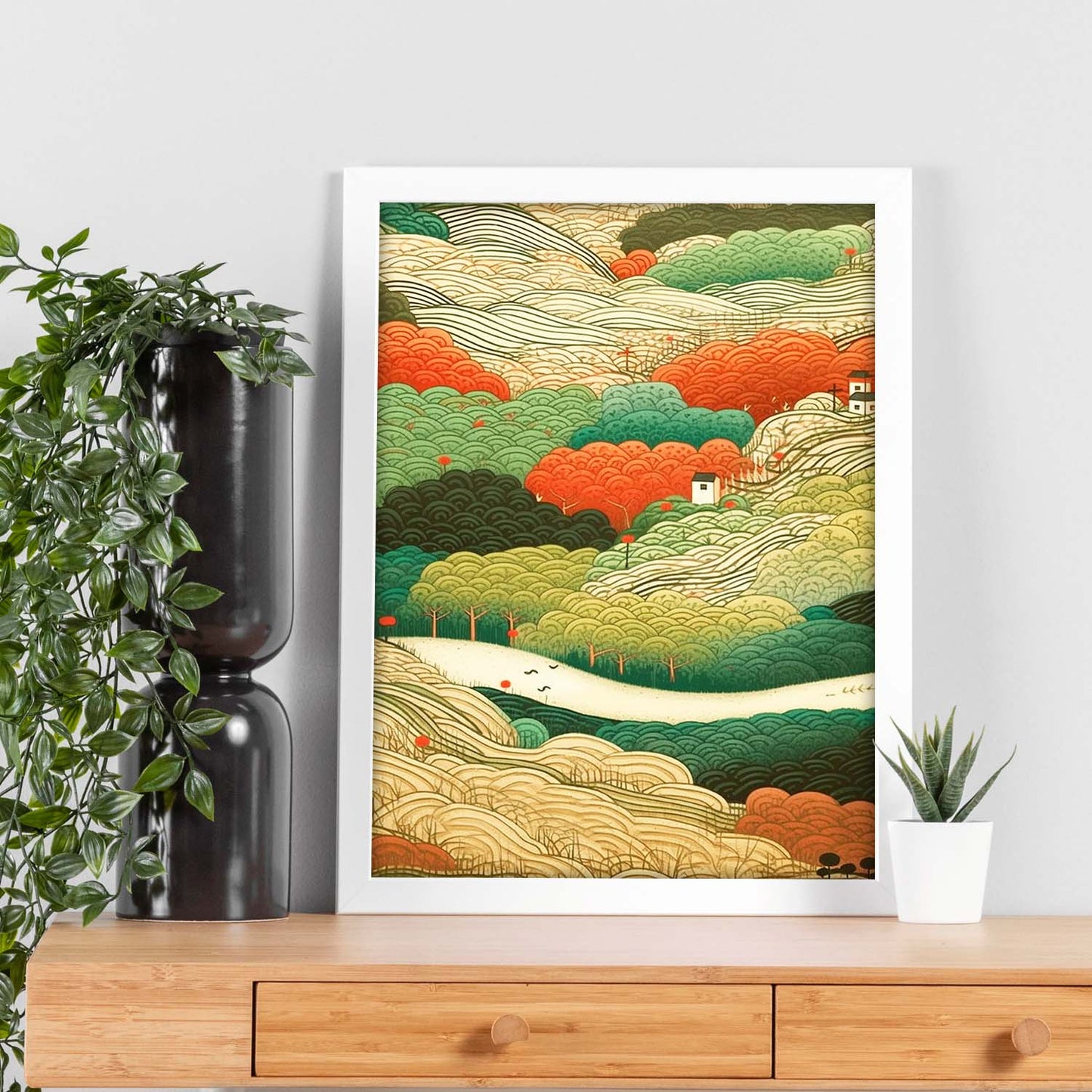 Póster Gatito en el Jardín