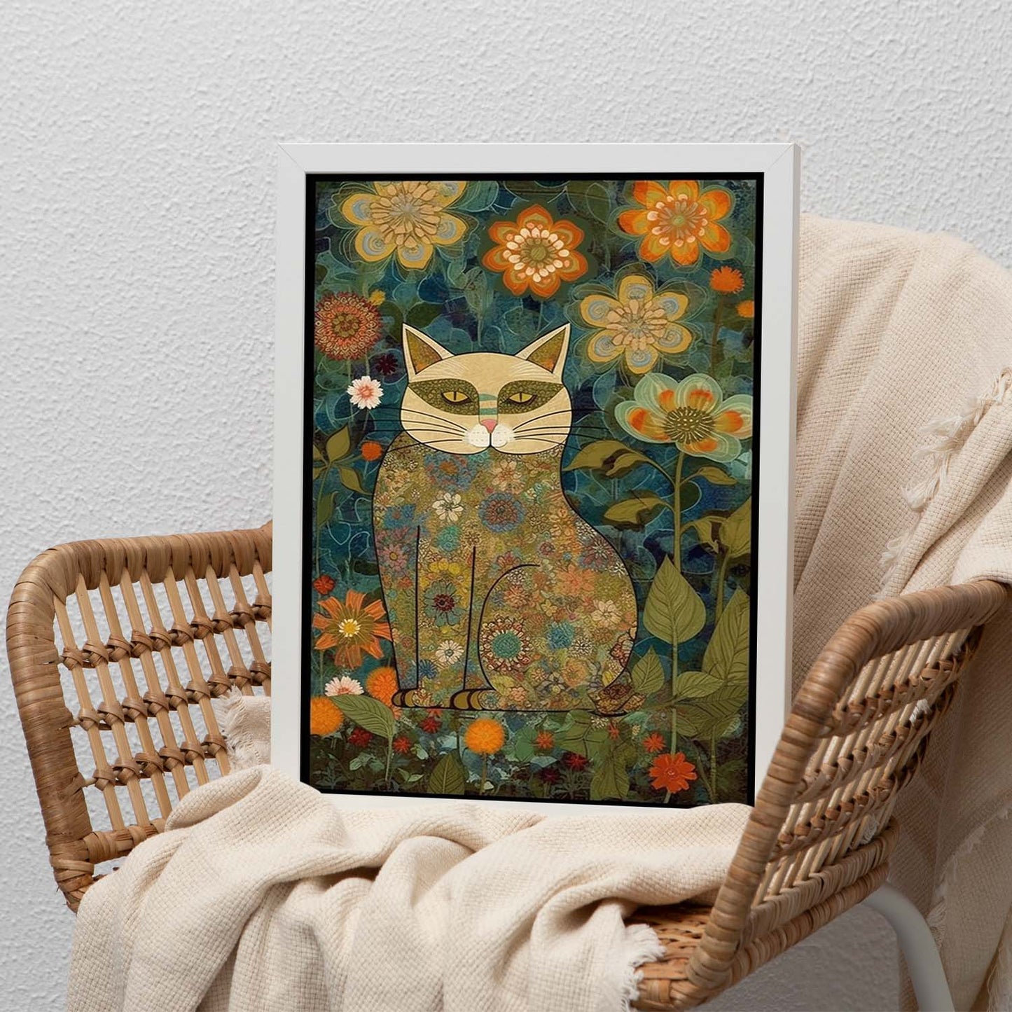 Póster Gatito en Jardín estilo Ryo Takemasa y Wu