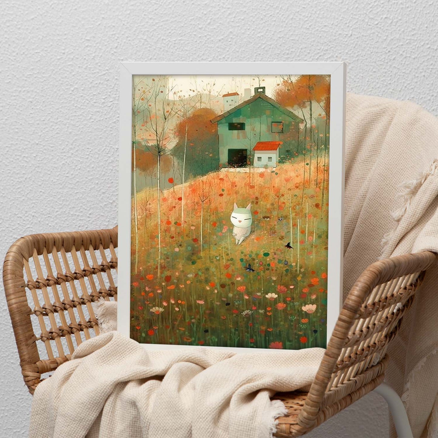 Póster de Gato Lindo estilo Jardín Ryo Takemasa y Wu