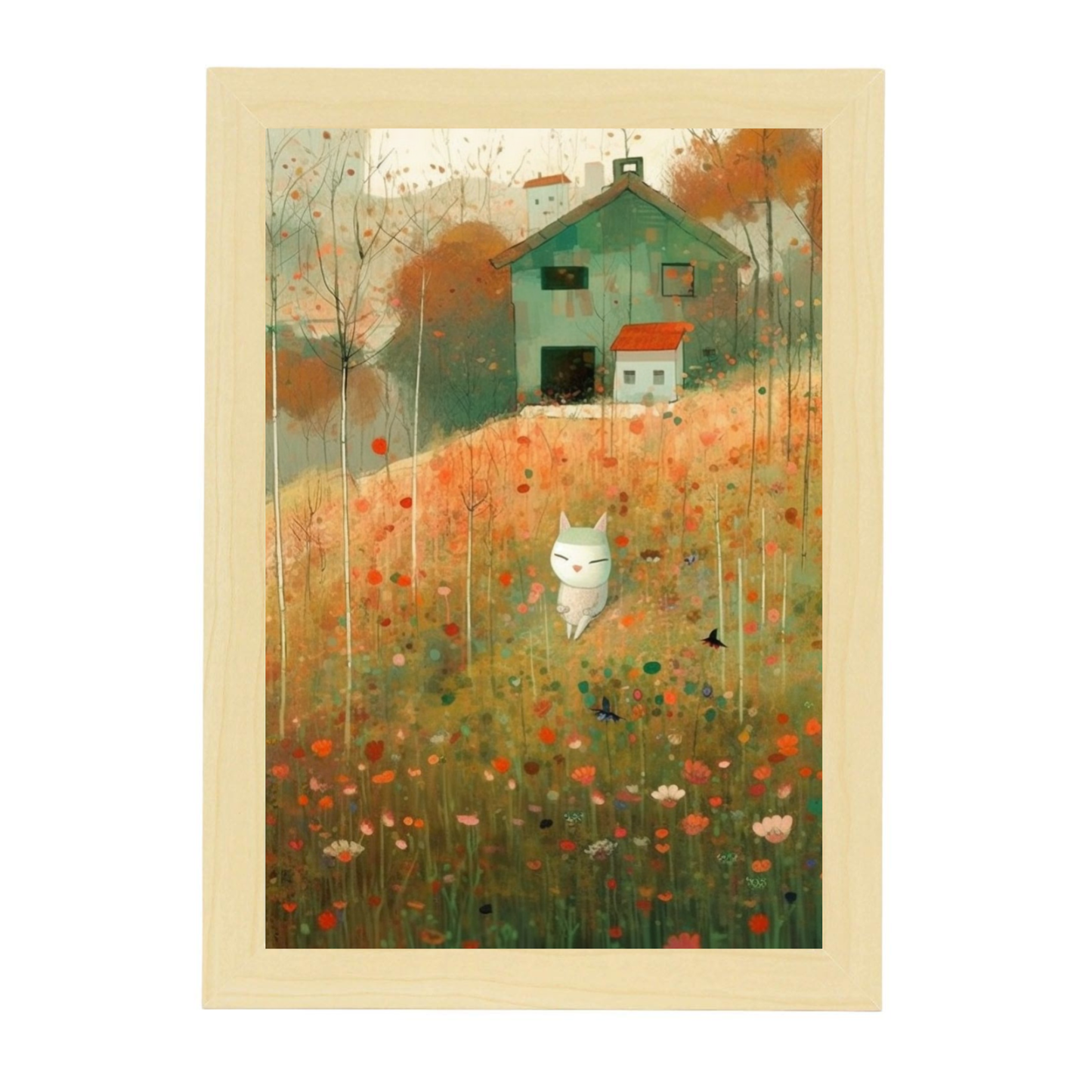 Póster de Gato Lindo estilo Jardín Ryo Takemasa y Wu