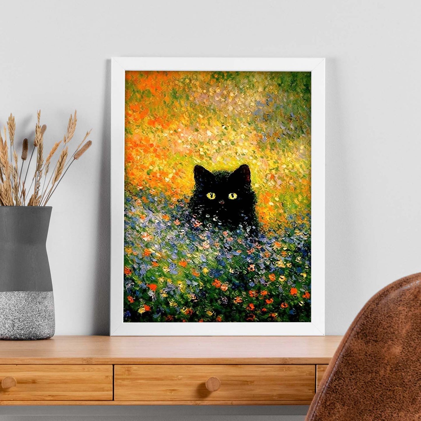 Póster del Gato Negro en el Jardín