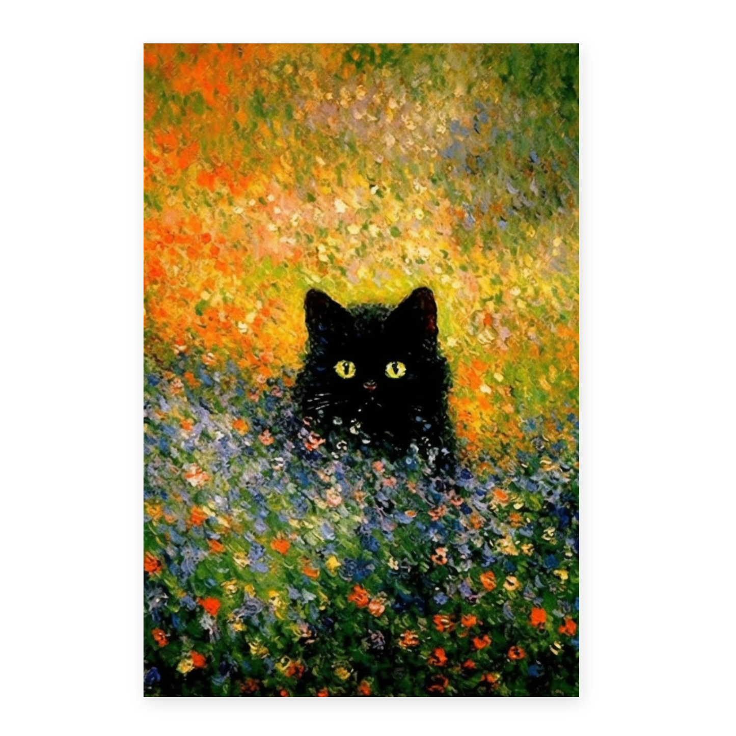Póster del Gato Negro en el Jardín