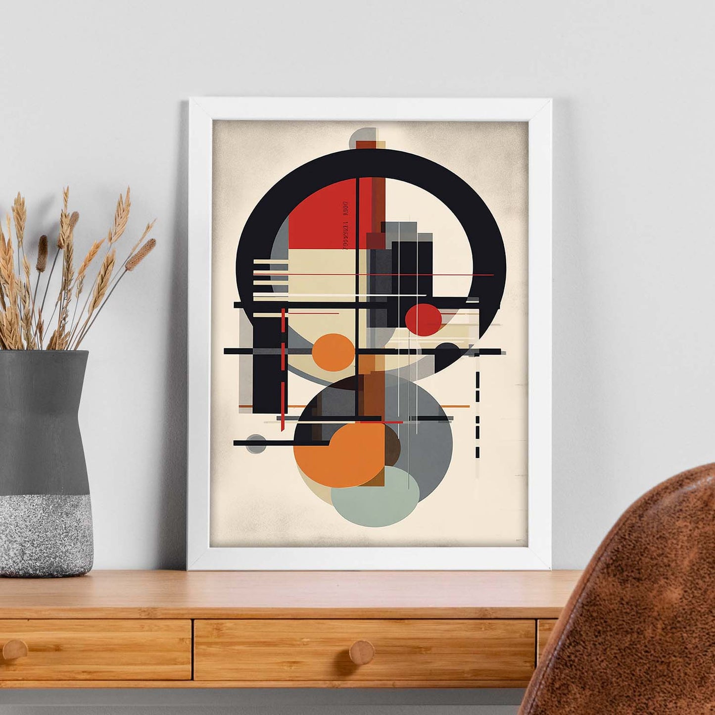 Poster Geométrico con Fondo Bauhaus