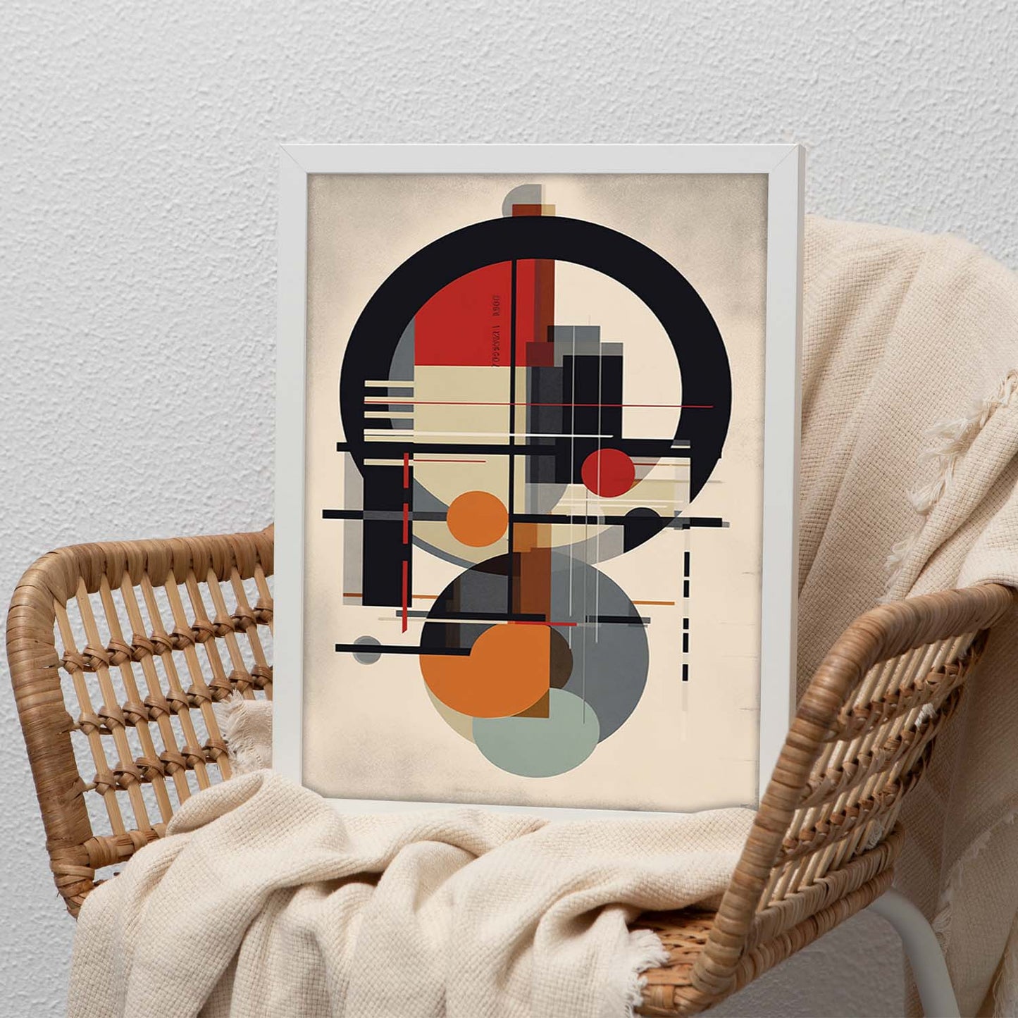 Poster Geométrico con Fondo Bauhaus