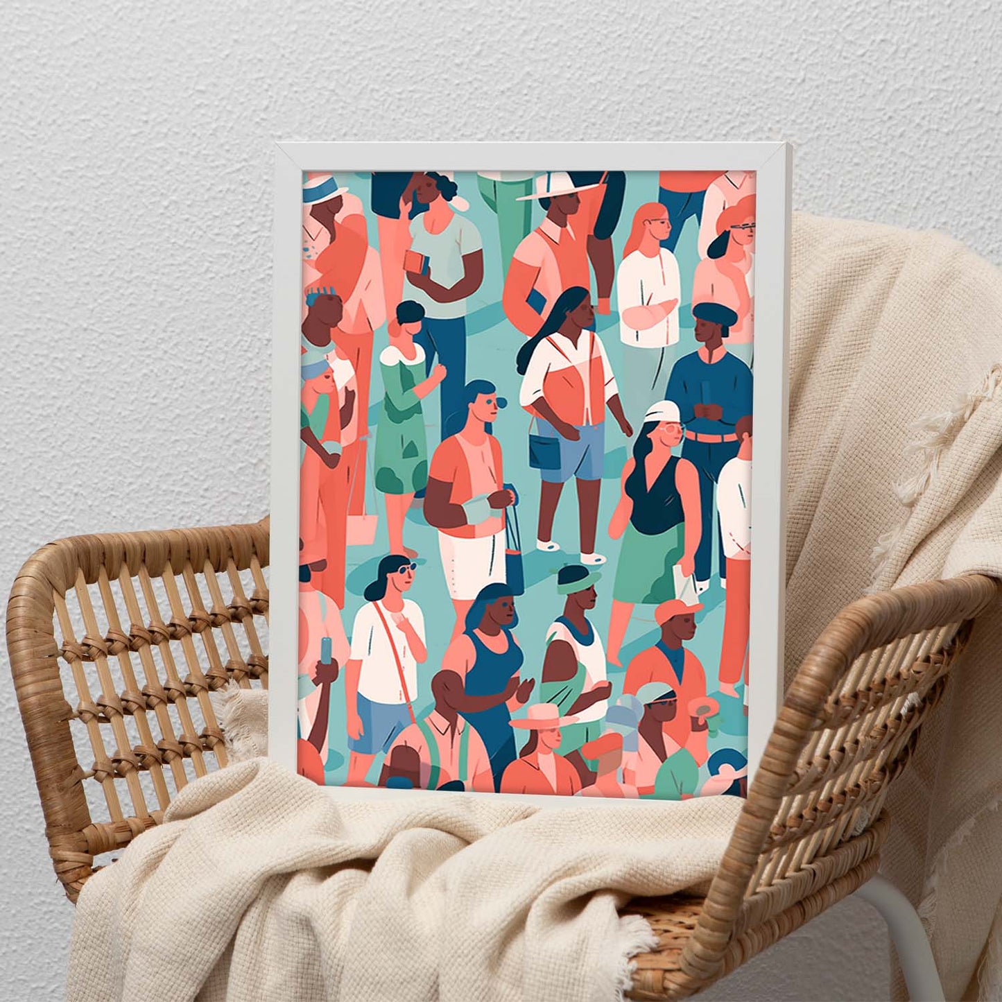 Poster de Ilustración Digital de Personas Coloridas