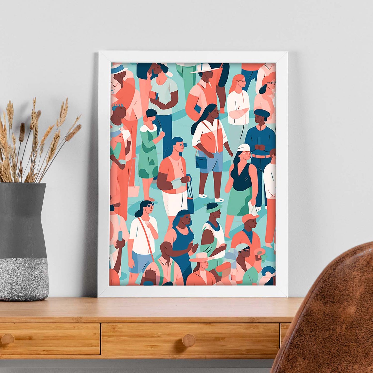 Poster de Ilustración Digital de Personas Coloridas