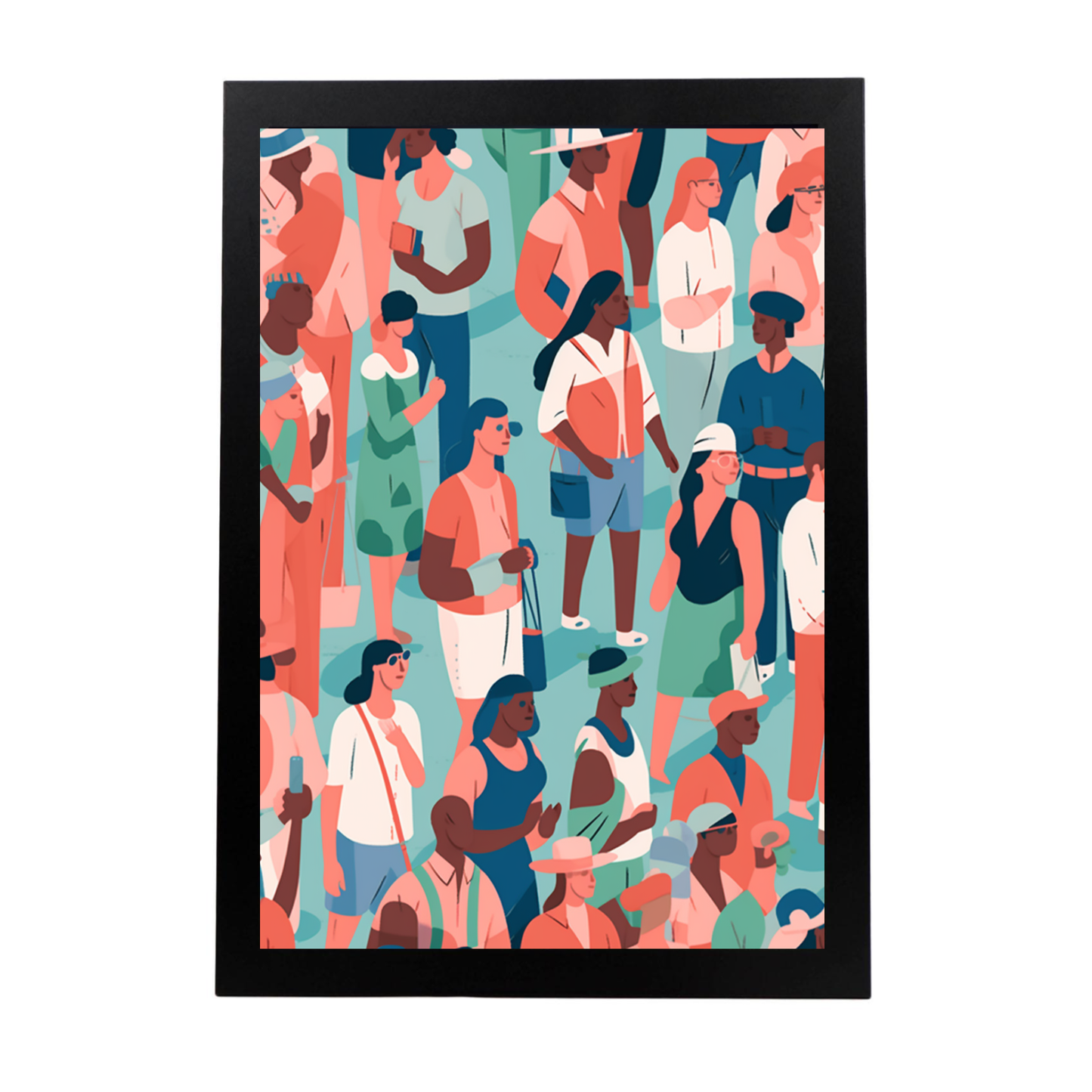 Poster de Ilustración Digital de Personas Coloridas