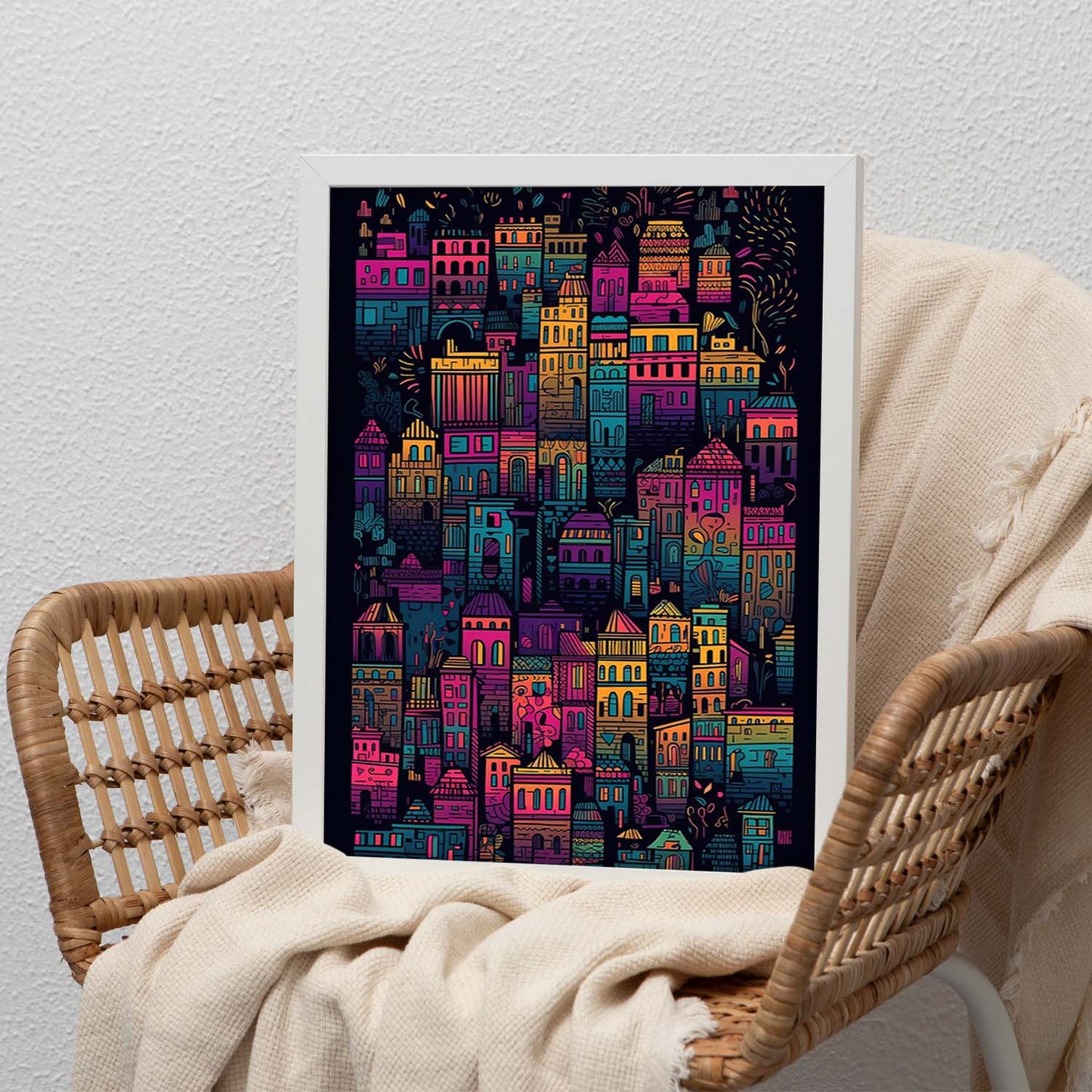 Lámina de Ilustración Digital de Ciudad Famosa