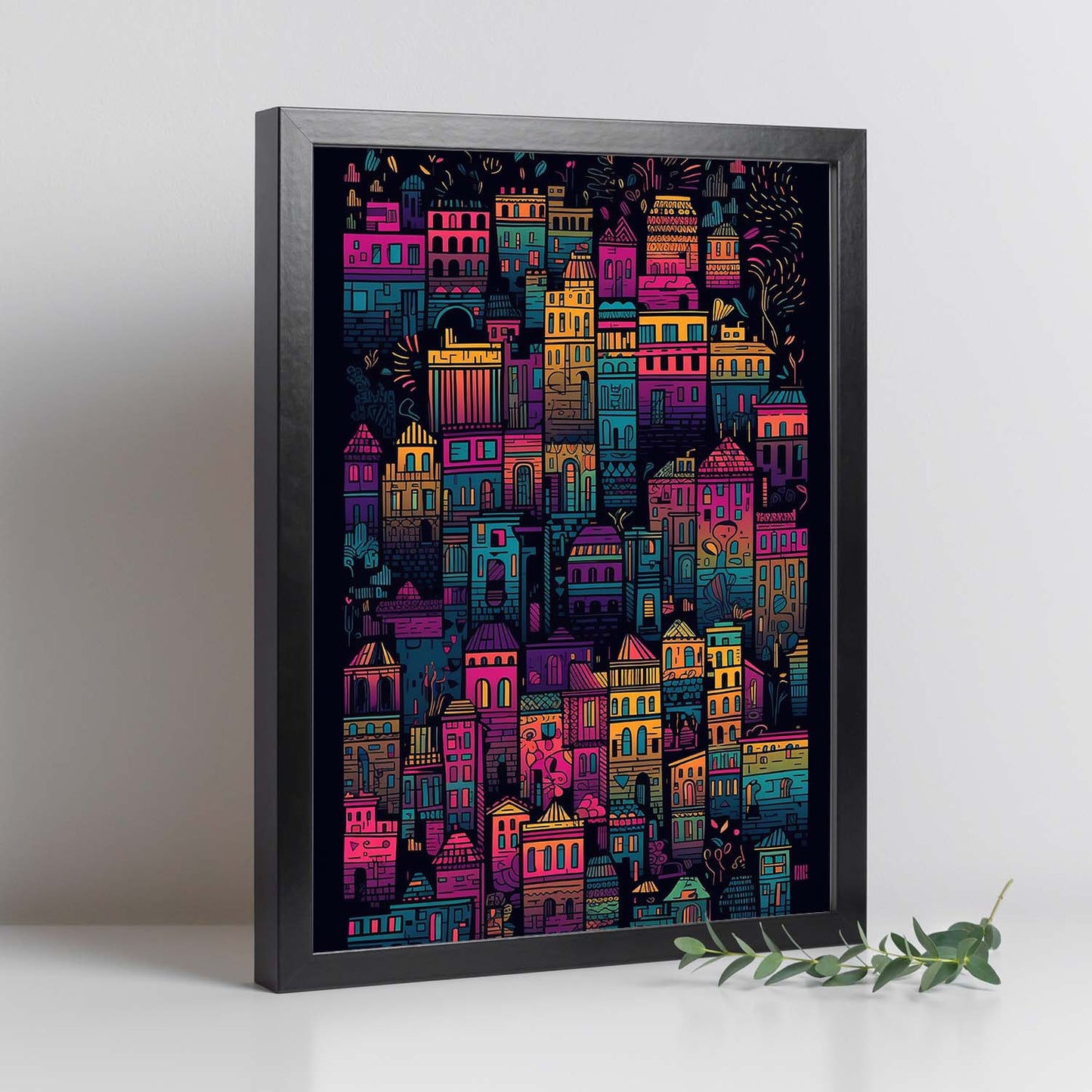 Lámina de Ilustración Digital de Ciudad Famosa