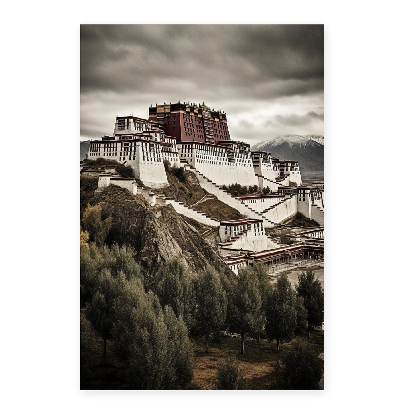 Póster Ilustrado del Palacio de Potala