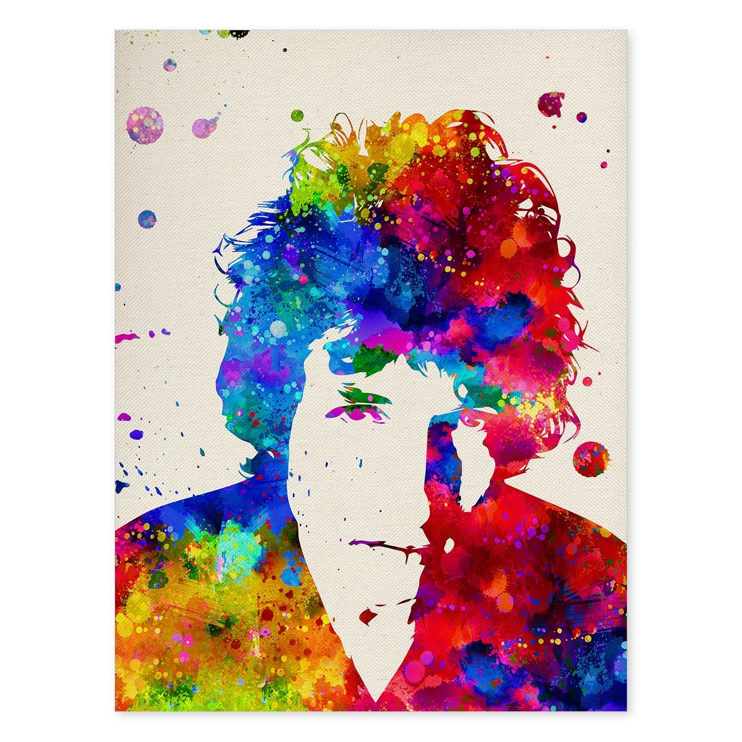 Poster imagen de Bob dylan. Posters con diseño acuarela de famosos, actores, músicos-Artwork-Nacnic-A4-Sin marco-Nacnic Estudio SL