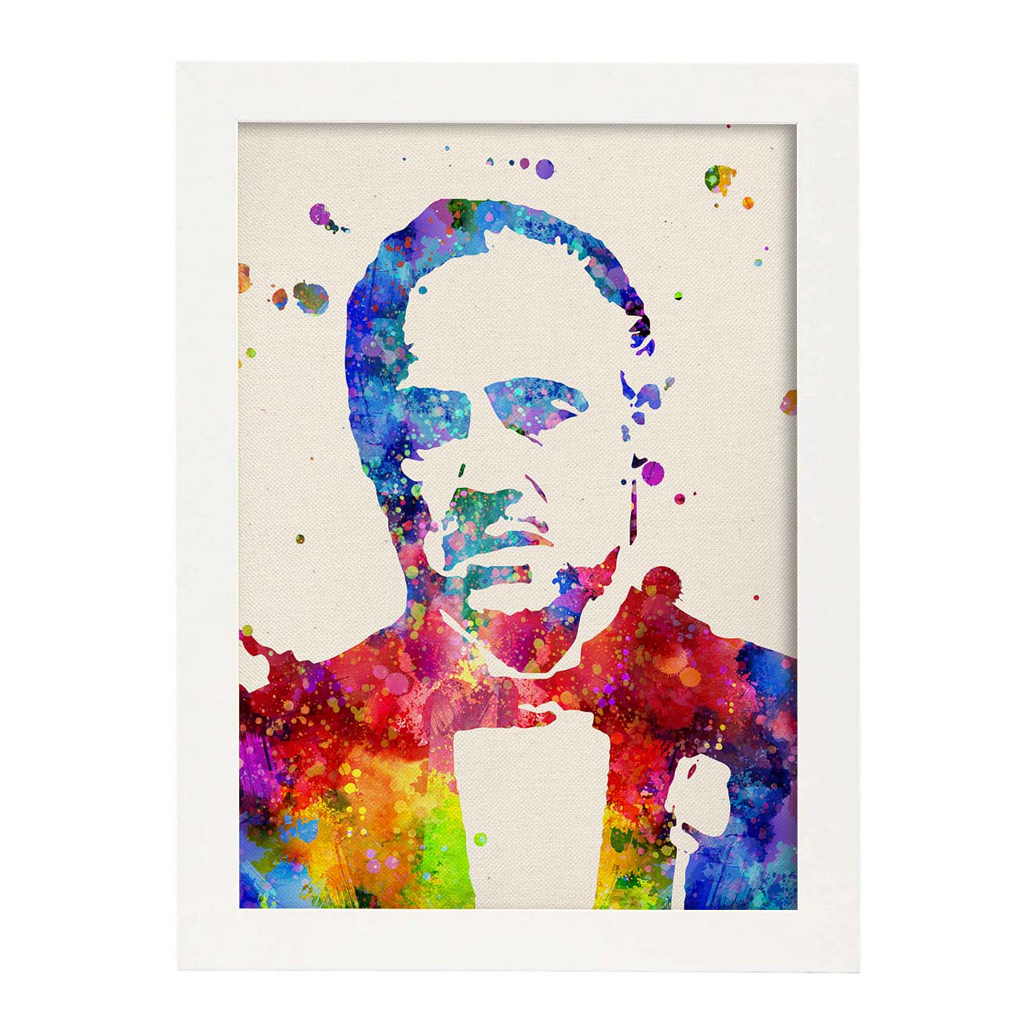 Poster imagen de El padrino. Posters con diseño acuarela de famosos, actores, músicos-Artwork-Nacnic-A3-Marco Blanco-Nacnic Estudio SL