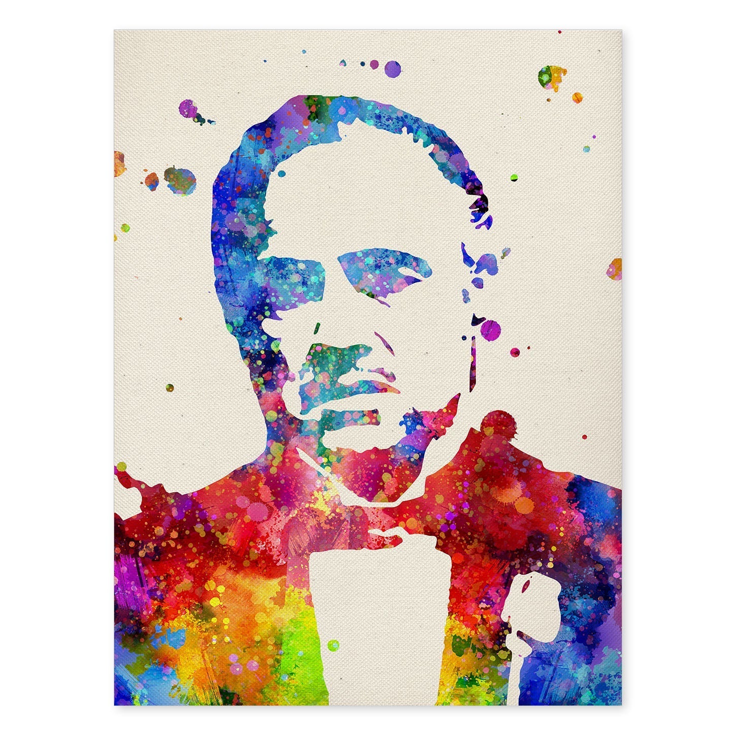 Poster imagen de El padrino. Posters con diseño acuarela de famosos, actores, músicos-Artwork-Nacnic-A4-Sin marco-Nacnic Estudio SL