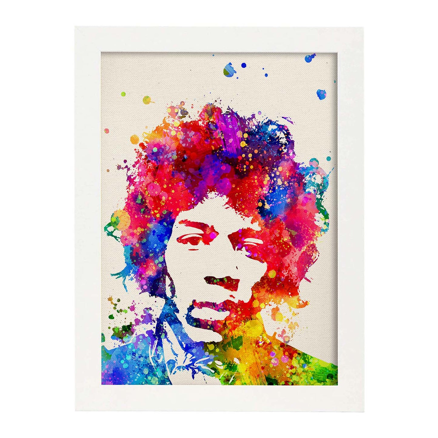 Poster imagen de Jimi hendrix. Posters con diseño acuarela de famosos, actores, músicos-Artwork-Nacnic-A3-Marco Blanco-Nacnic Estudio SL