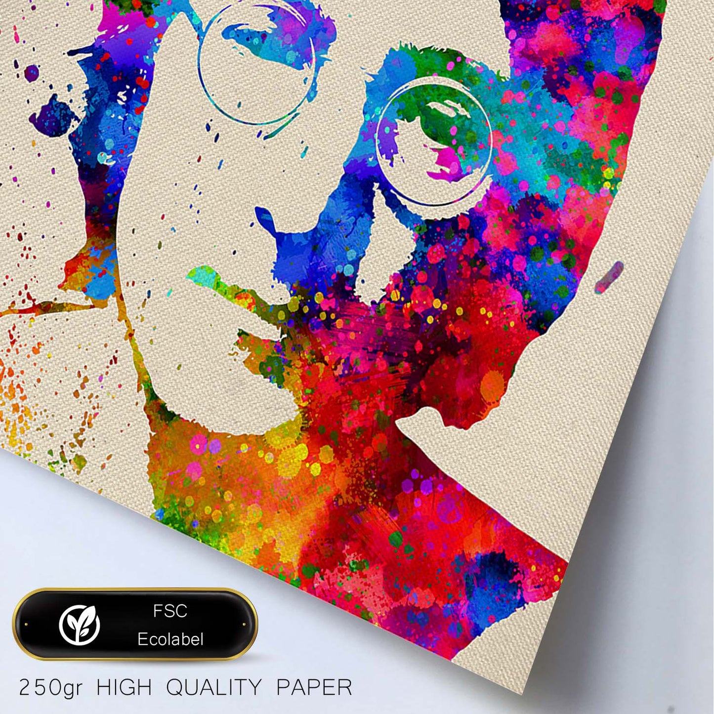 Poster imagen de John Lennon. Posters con diseño acuarela de famosos, actores, músicos-Artwork-Nacnic-Nacnic Estudio SL