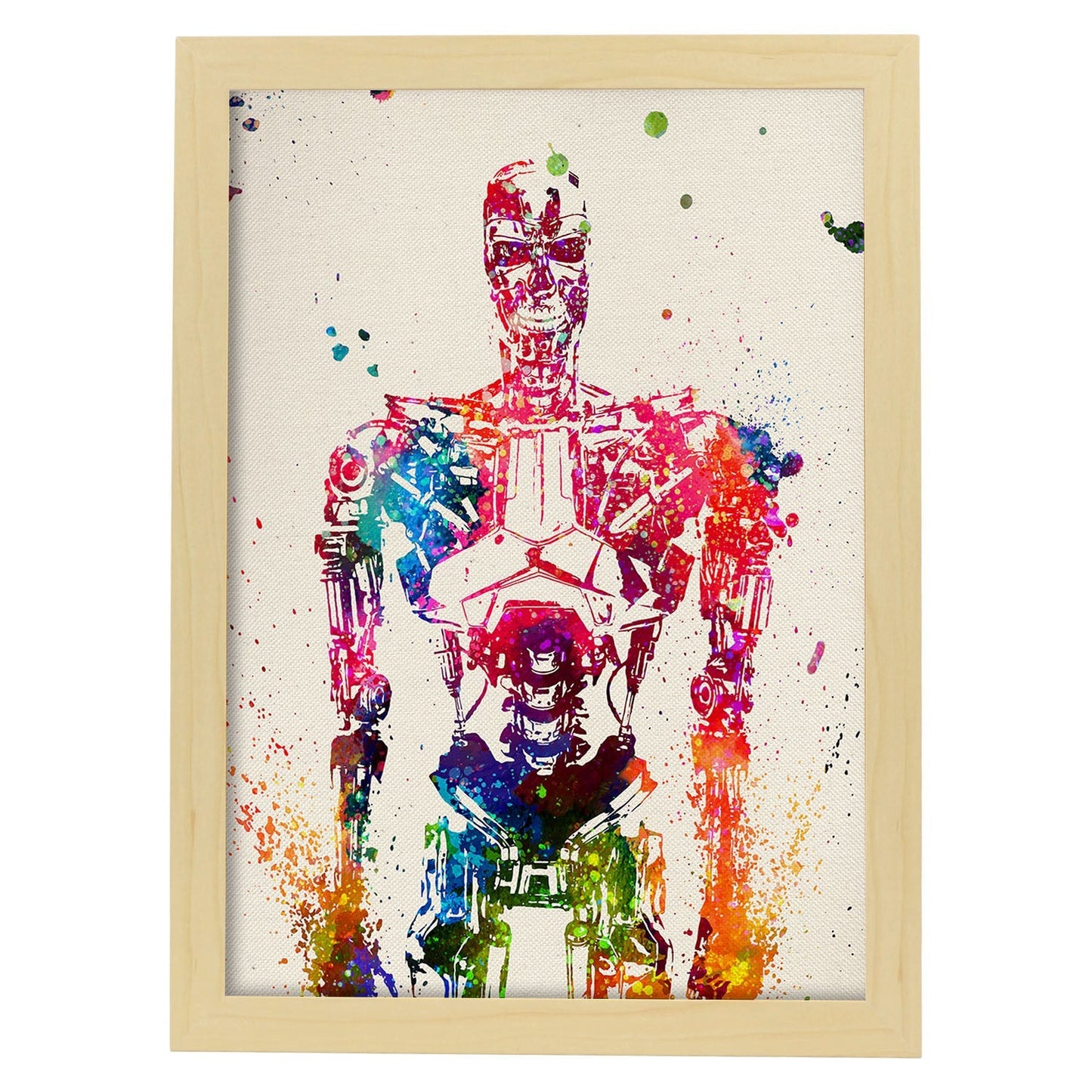 Poster imagen de Terminator2. Posters con diseño acuarela de películas y cine.Imágenes del cine y filmes para-Artwork-Nacnic-A4-Marco Madera clara-Nacnic Estudio SL
