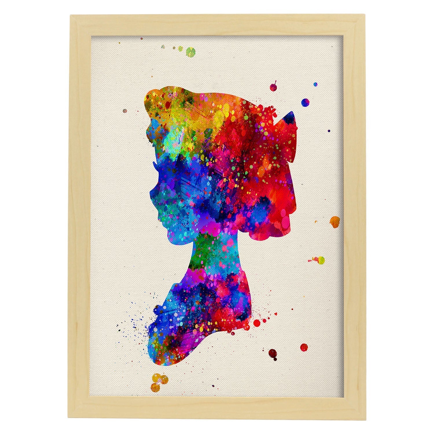 Poster imagen de Wendy. Posters con diseño acuarela de famosos, actores, músicos-Artwork-Nacnic-A4-Marco Madera clara-Nacnic Estudio SL