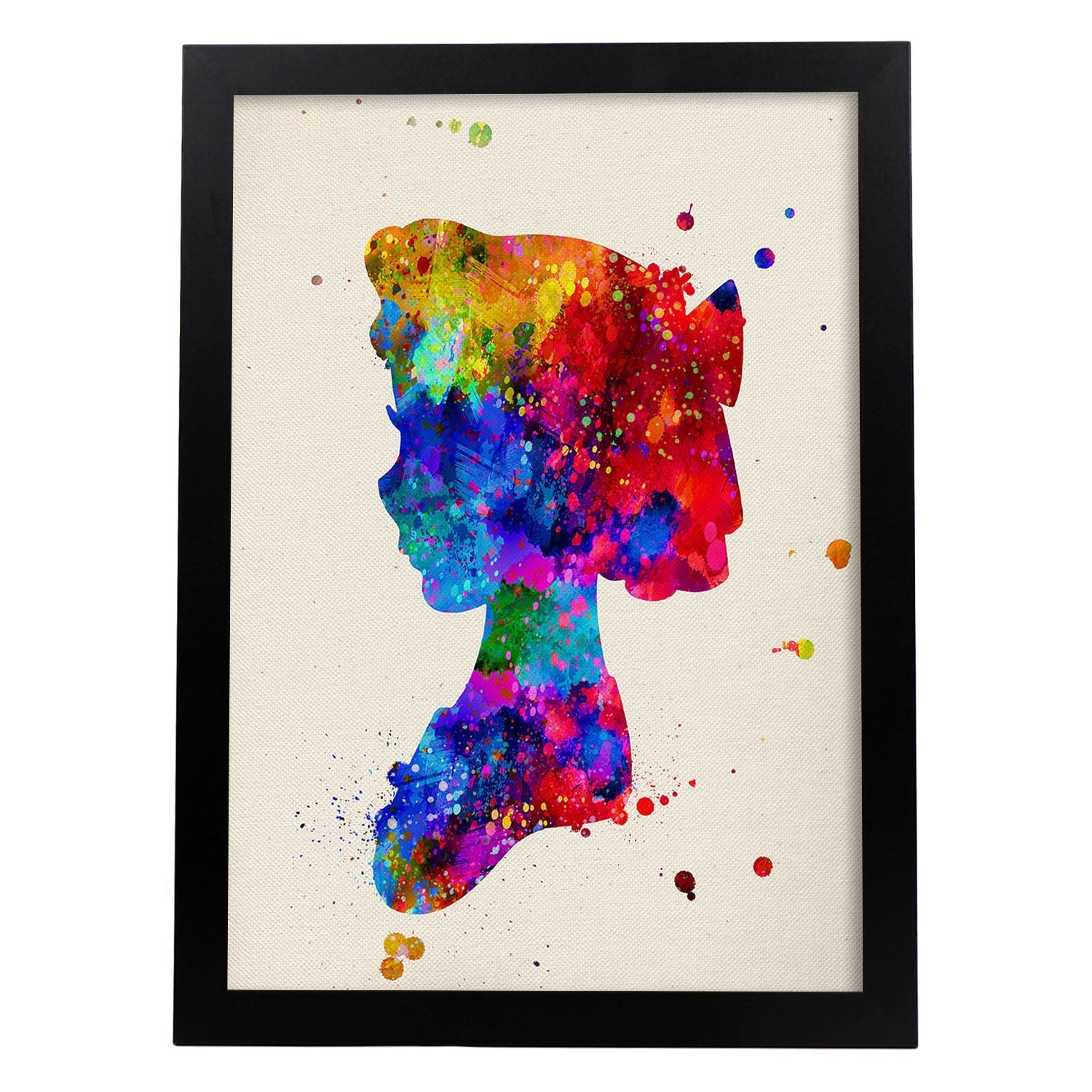 Poster imagen de Wendy. Posters con diseño acuarela de famosos, actores, músicos-Artwork-Nacnic-A4-Marco Negro-Nacnic Estudio SL