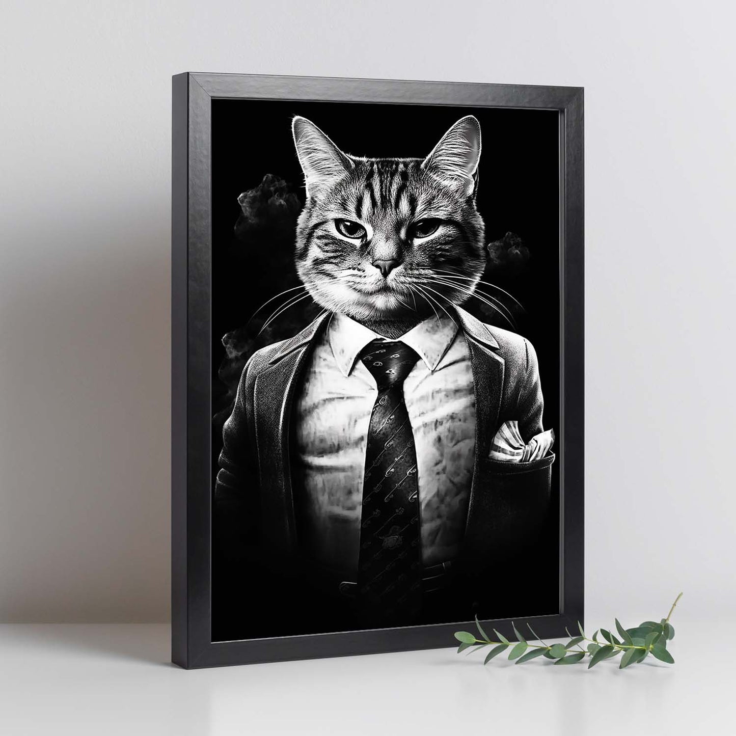 Lámina de Impuesto de Gato en Blanco y Negro