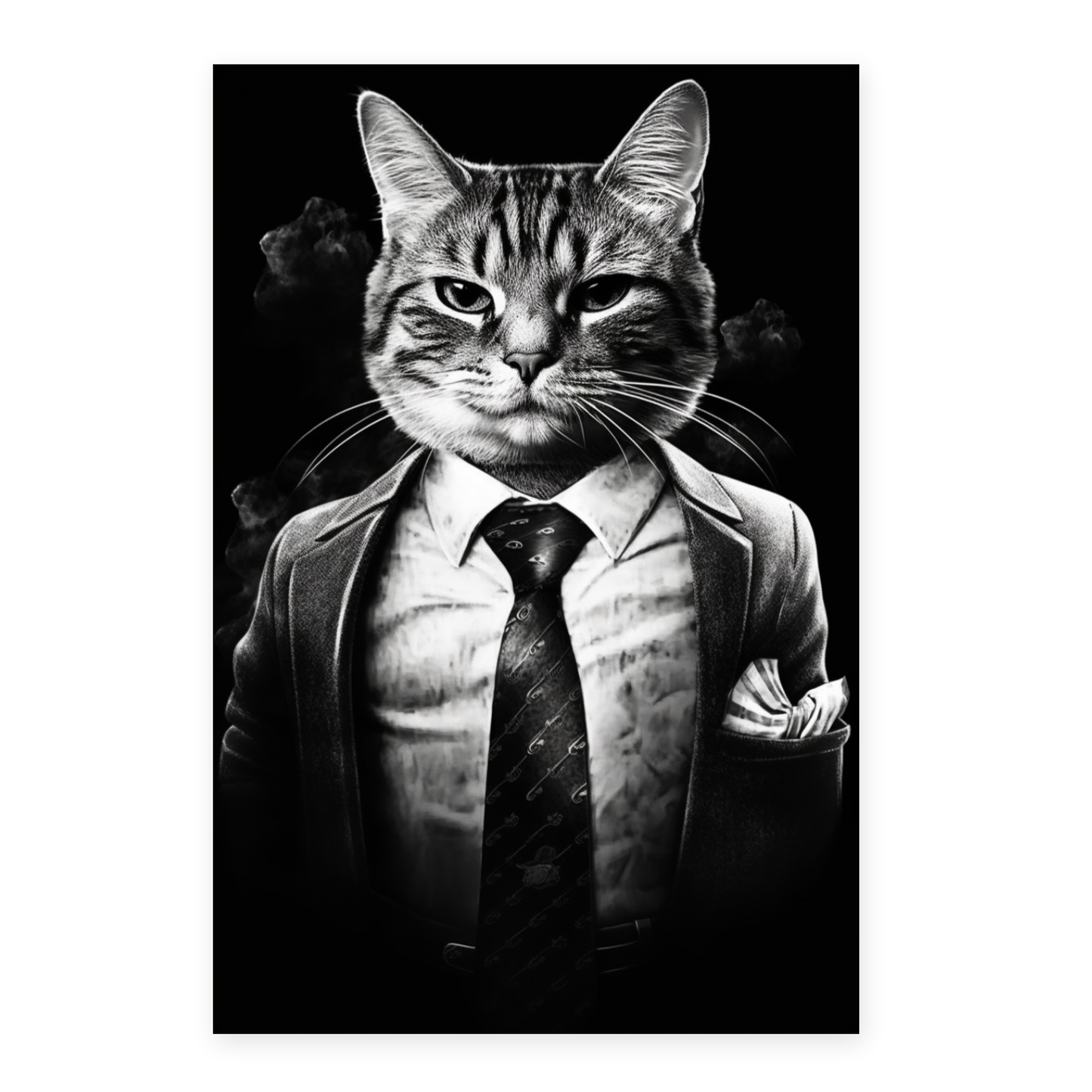 Lámina de Impuesto de Gato en Blanco y Negro