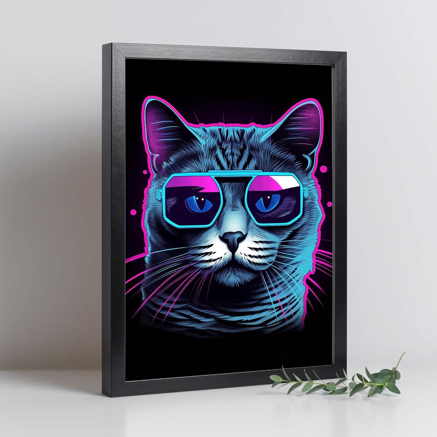 Póster Vaporwave Impuesto Gato