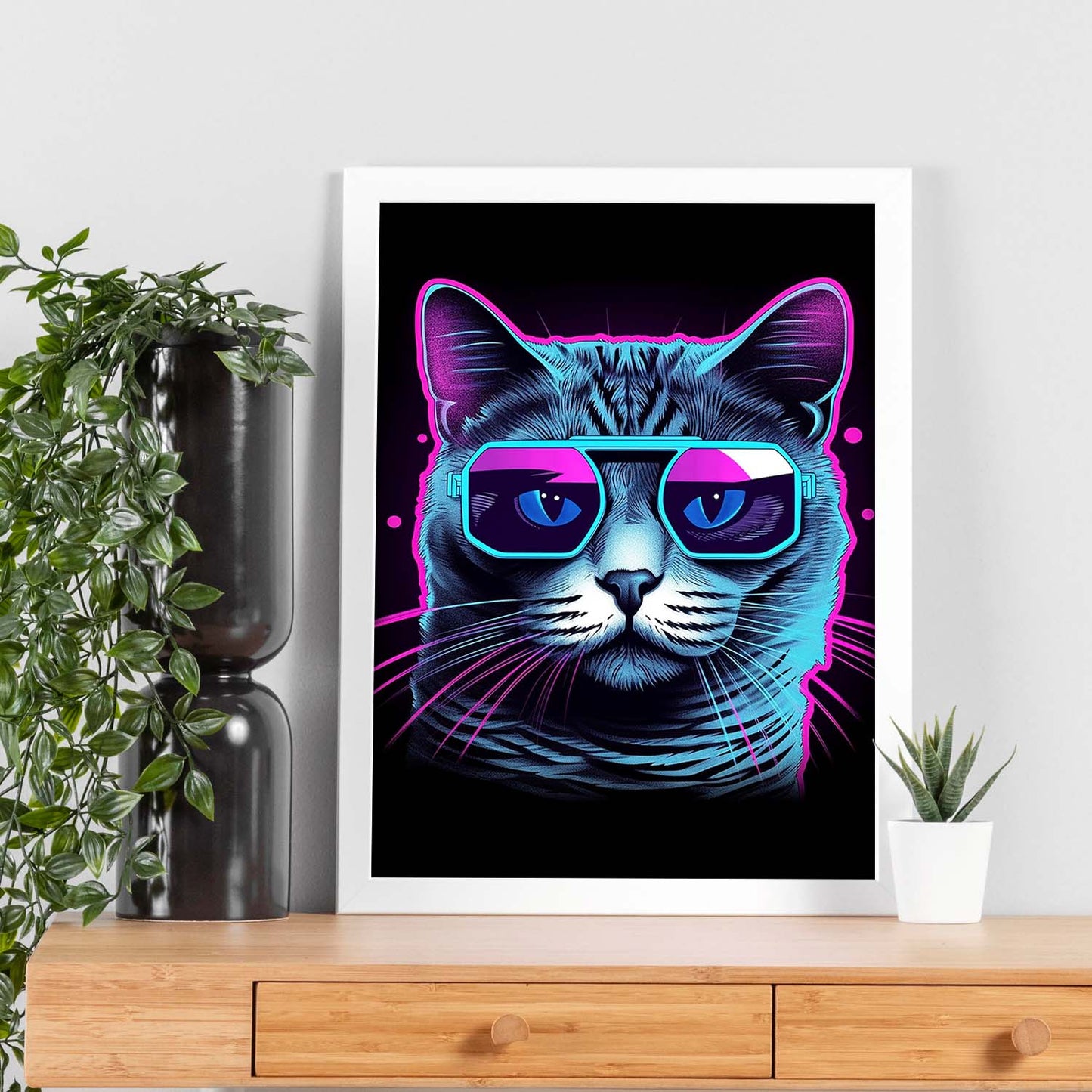 Póster Vaporwave Impuesto Gato