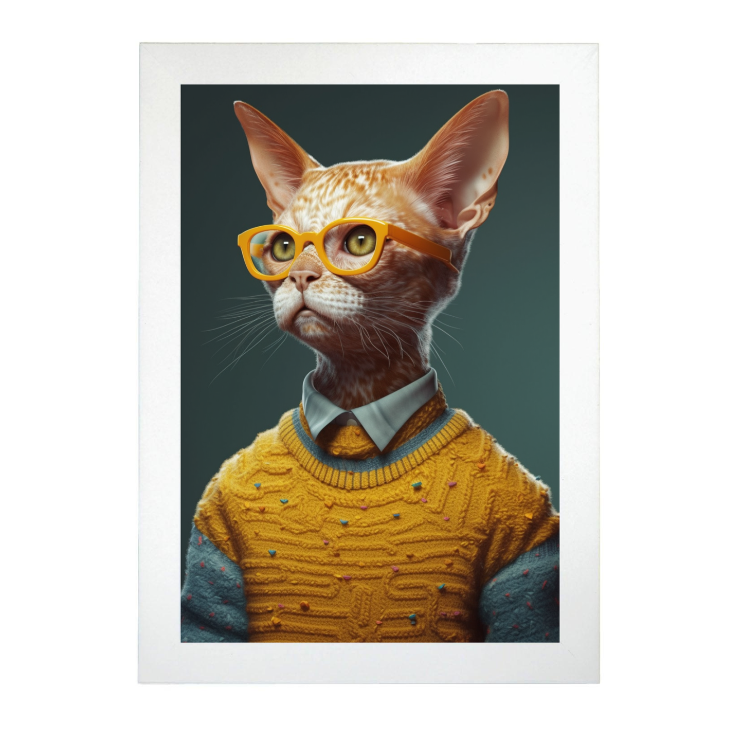 Póster de Gato Vestido con Suéter
