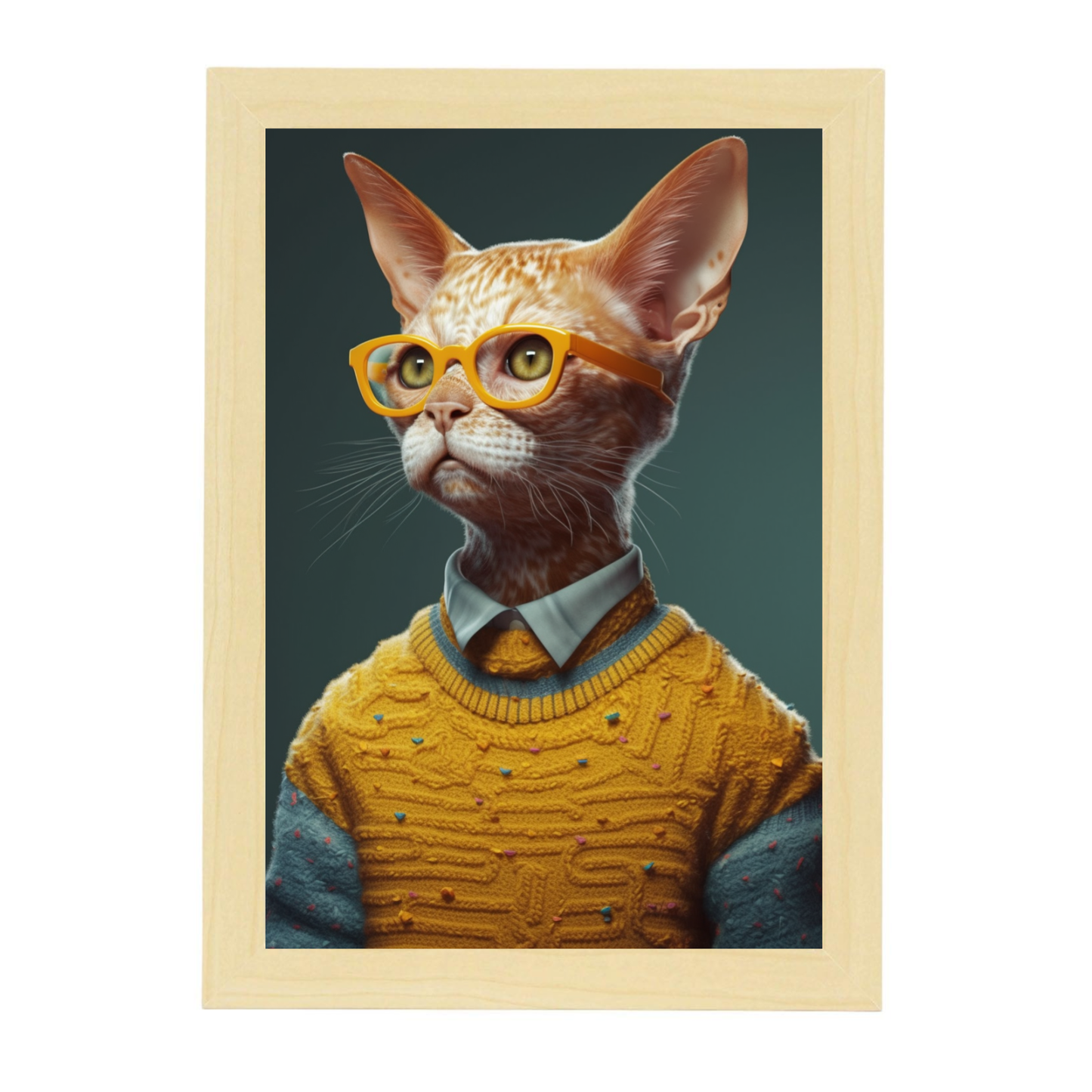 Póster de Gato Vestido con Suéter