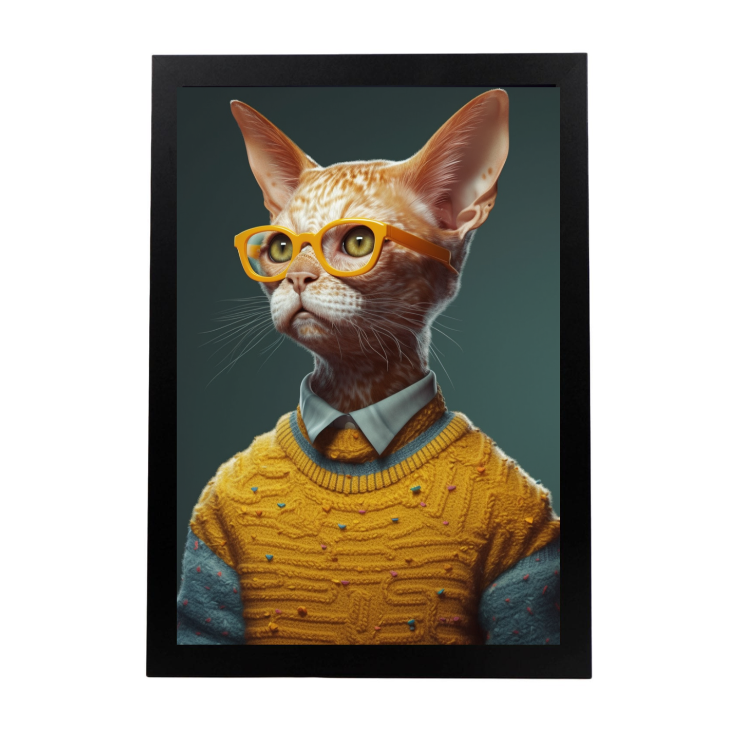 Póster de Gato Vestido con Suéter