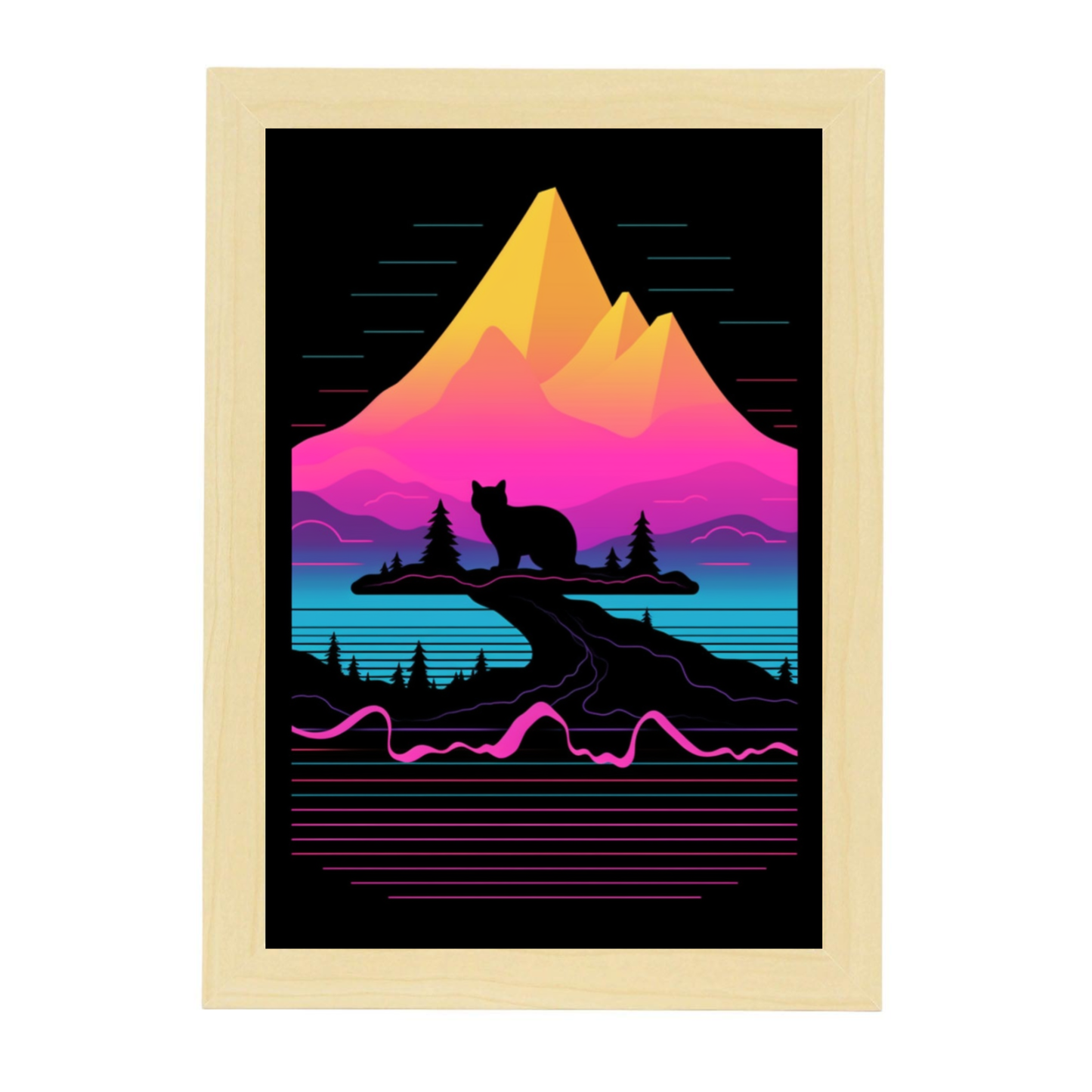 Lámina Vaporwave de Impuestos de Gatos con Brillo Aumentado