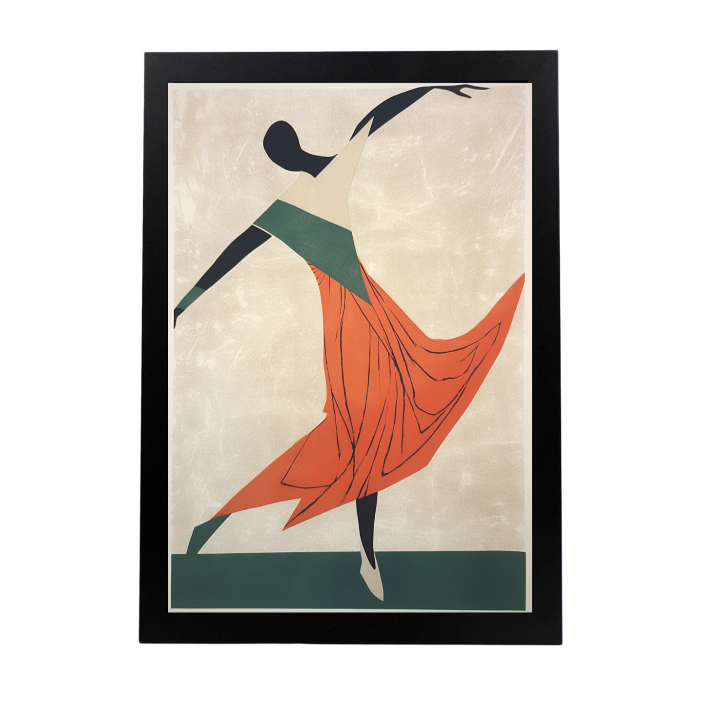 Póster Minimalista de Bailarina en Madera