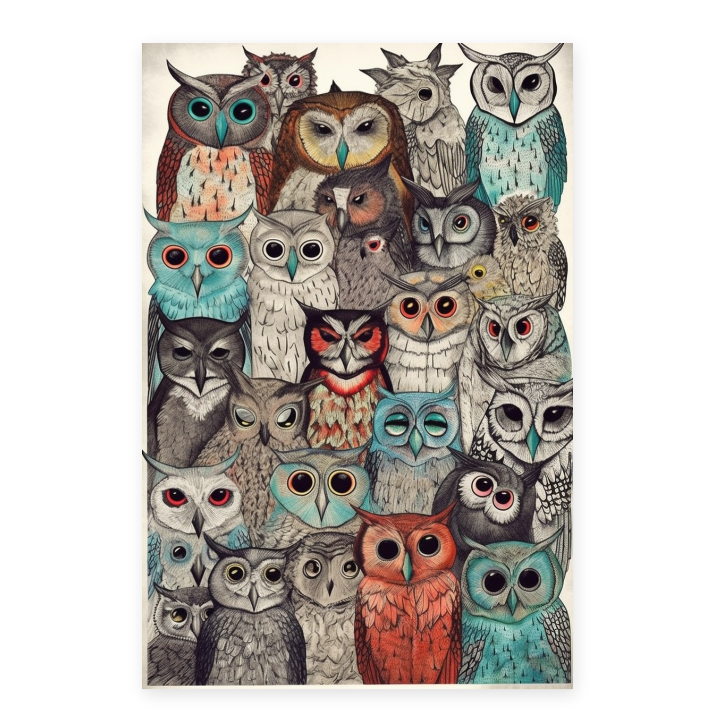 Póster de la Moda de Búhos